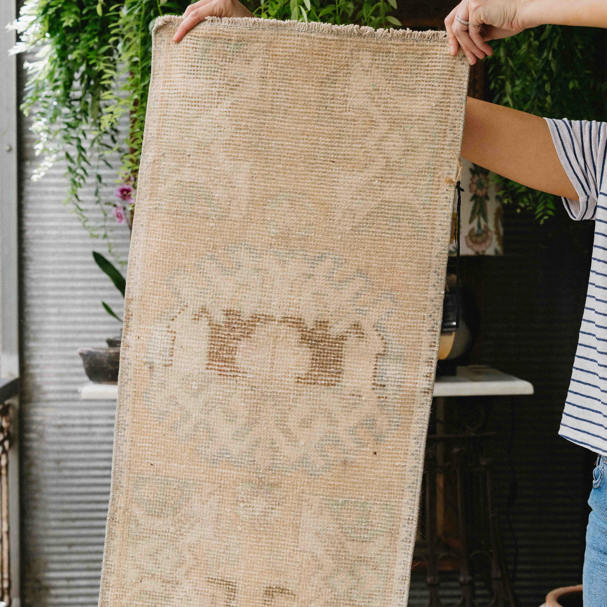 One-of-a-kind vintage Anatolian runner rug hand-knotted in Turkey from wool and cotton, available at Brookfield Gardens Brisbane