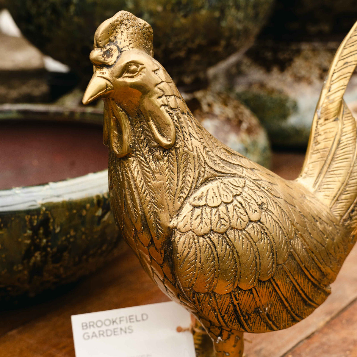 Brass Chicken Short Tail Up