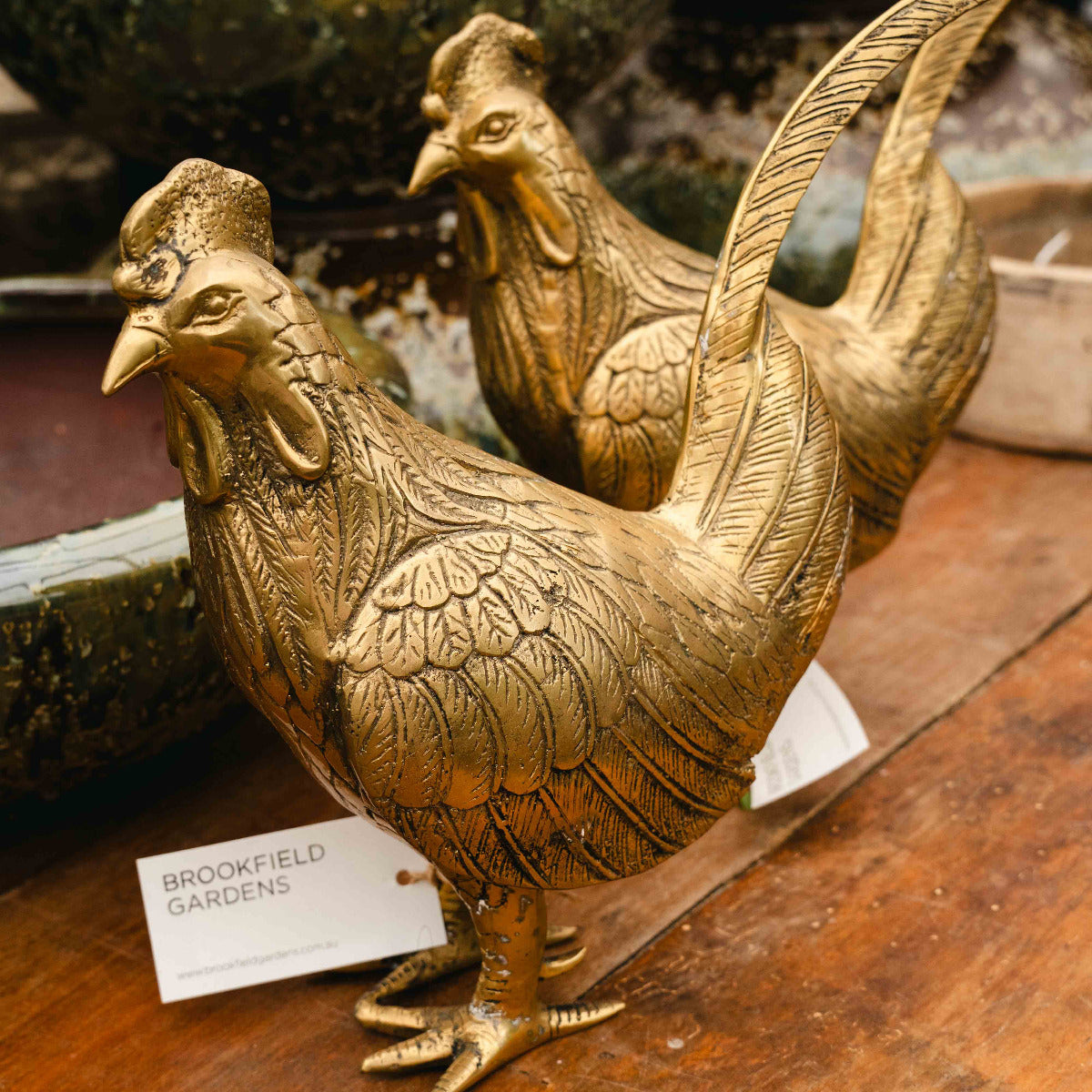 Brass Chicken Short Tail Up