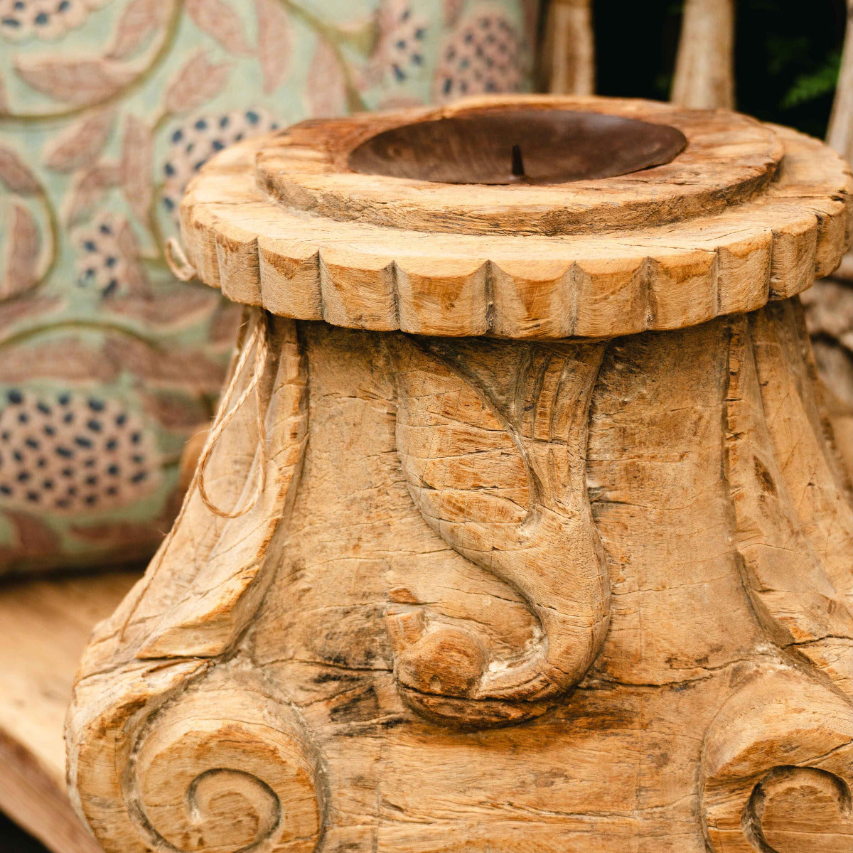 Vintage Wooden Candle Stand