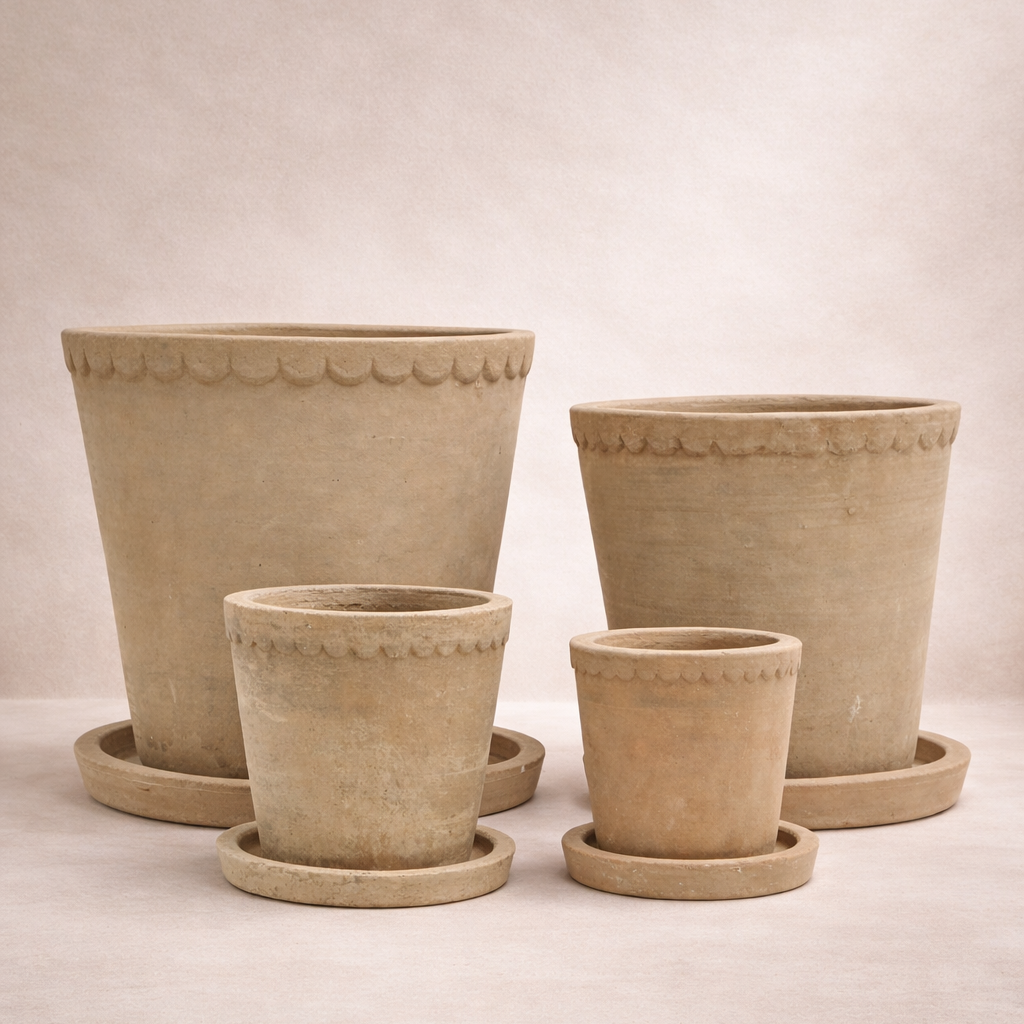 Antique_Terra_Scallop_Pot_with_Saucer Brisbane garden