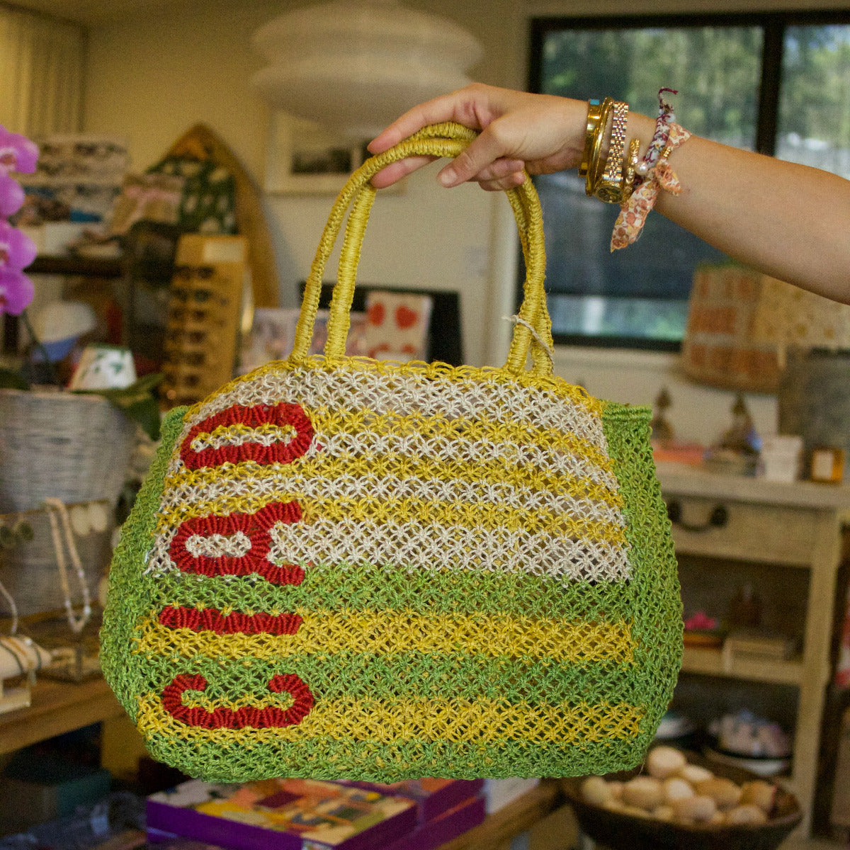 Jacksons Ciao Stripe Apple Bag