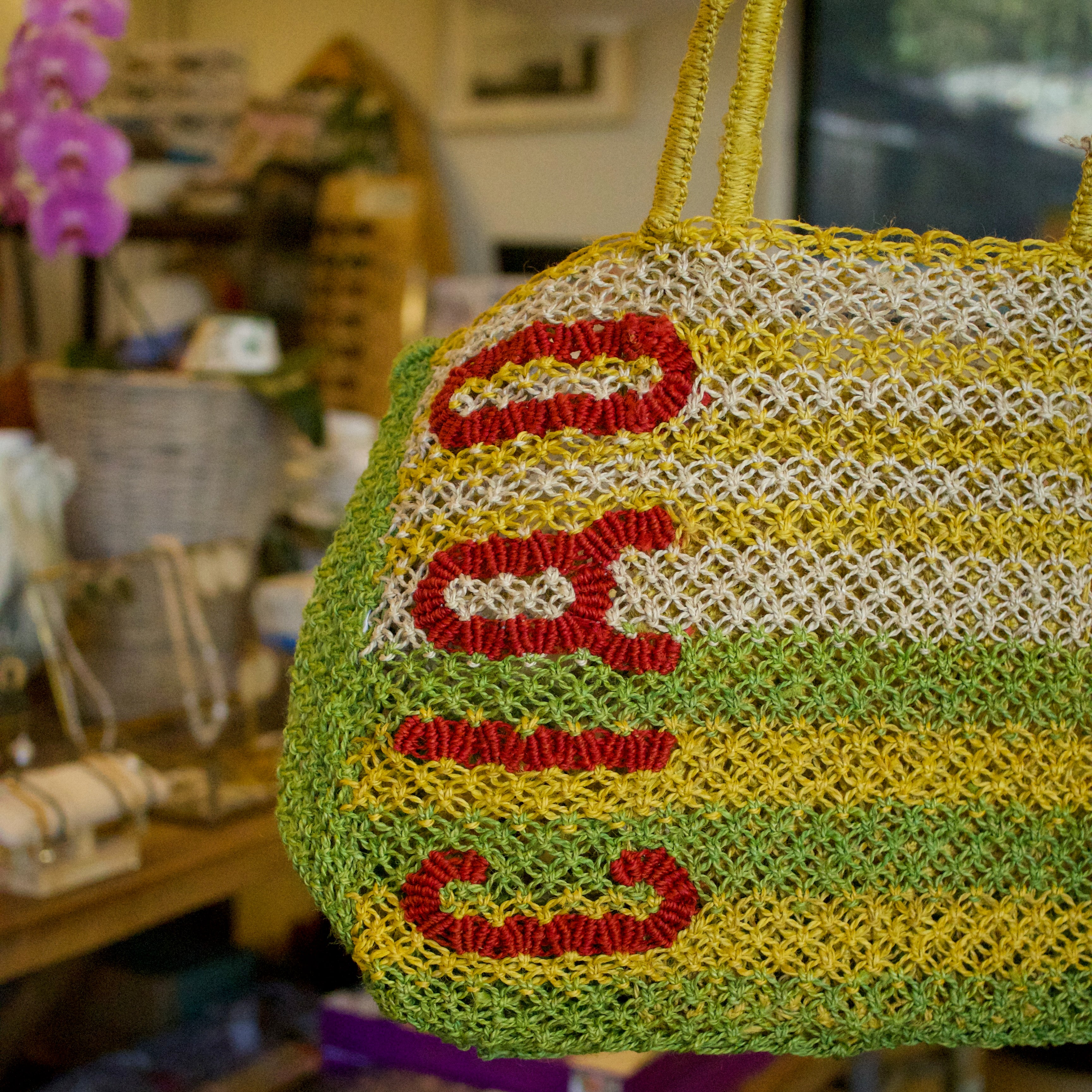 Jacksons Ciao Stripe Apple Bag