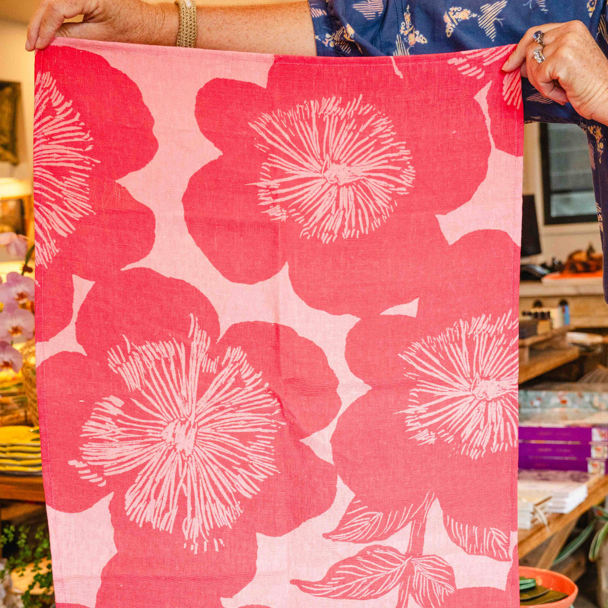 Jardin Pink Tea Towel