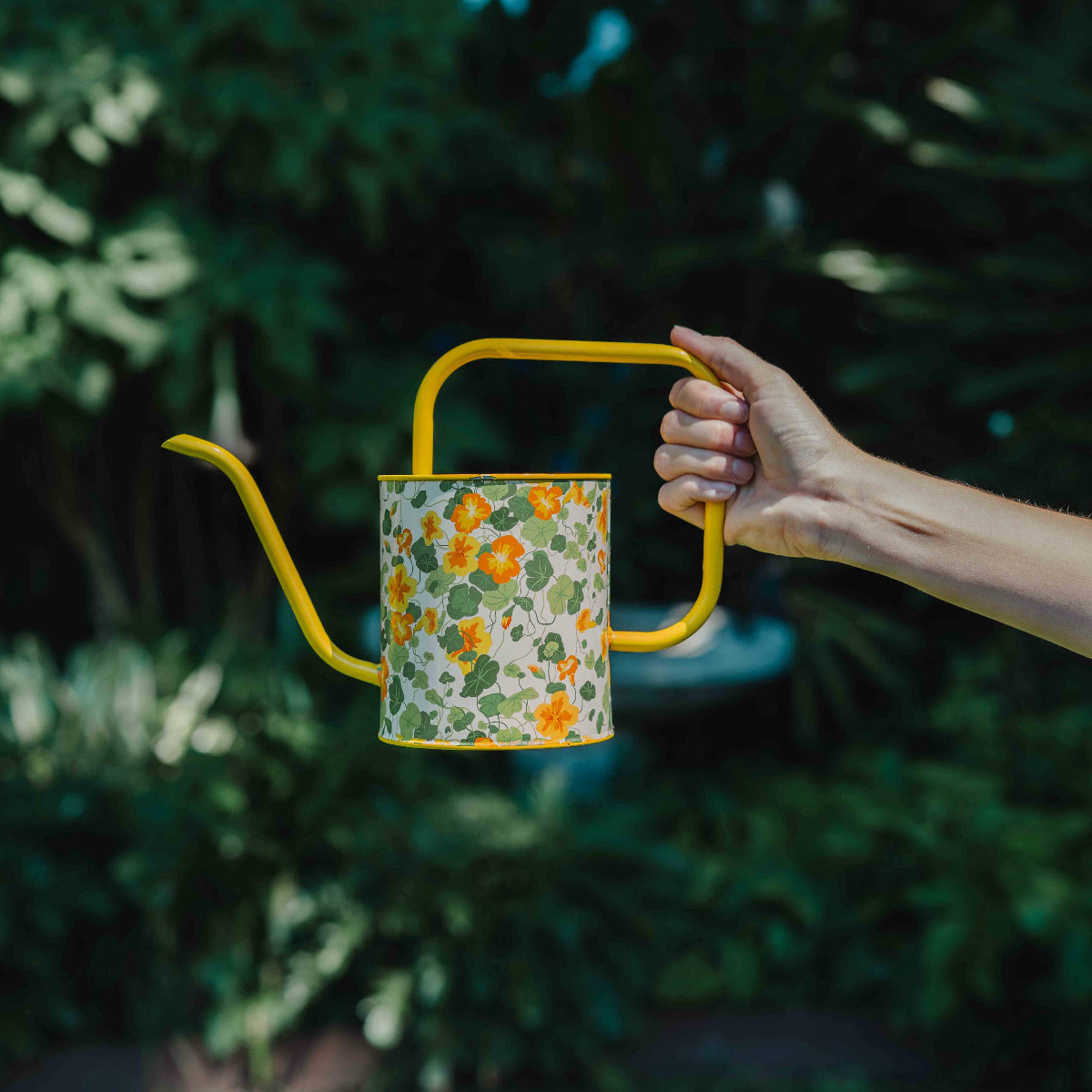 Kip&Co Golden Peony Watering Can with cheerful floral print decal for indoor and outdoor plants.