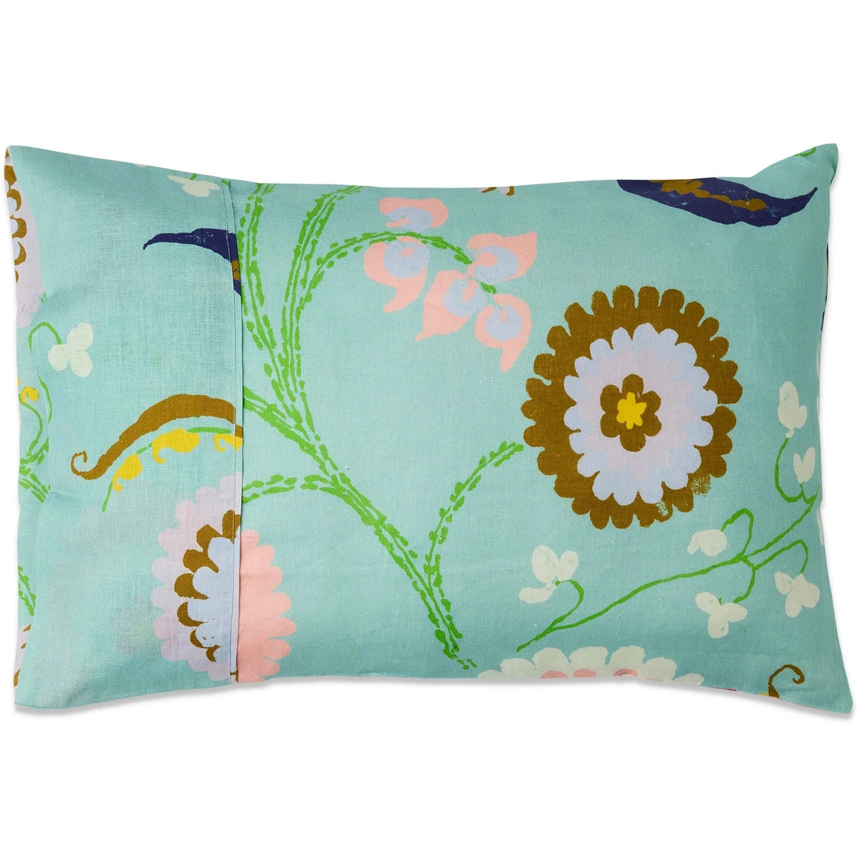 Kip & Co x Anna Spiro Isabelle Linen Pillowcases featuring a colourful floral print on soft French flax linen
