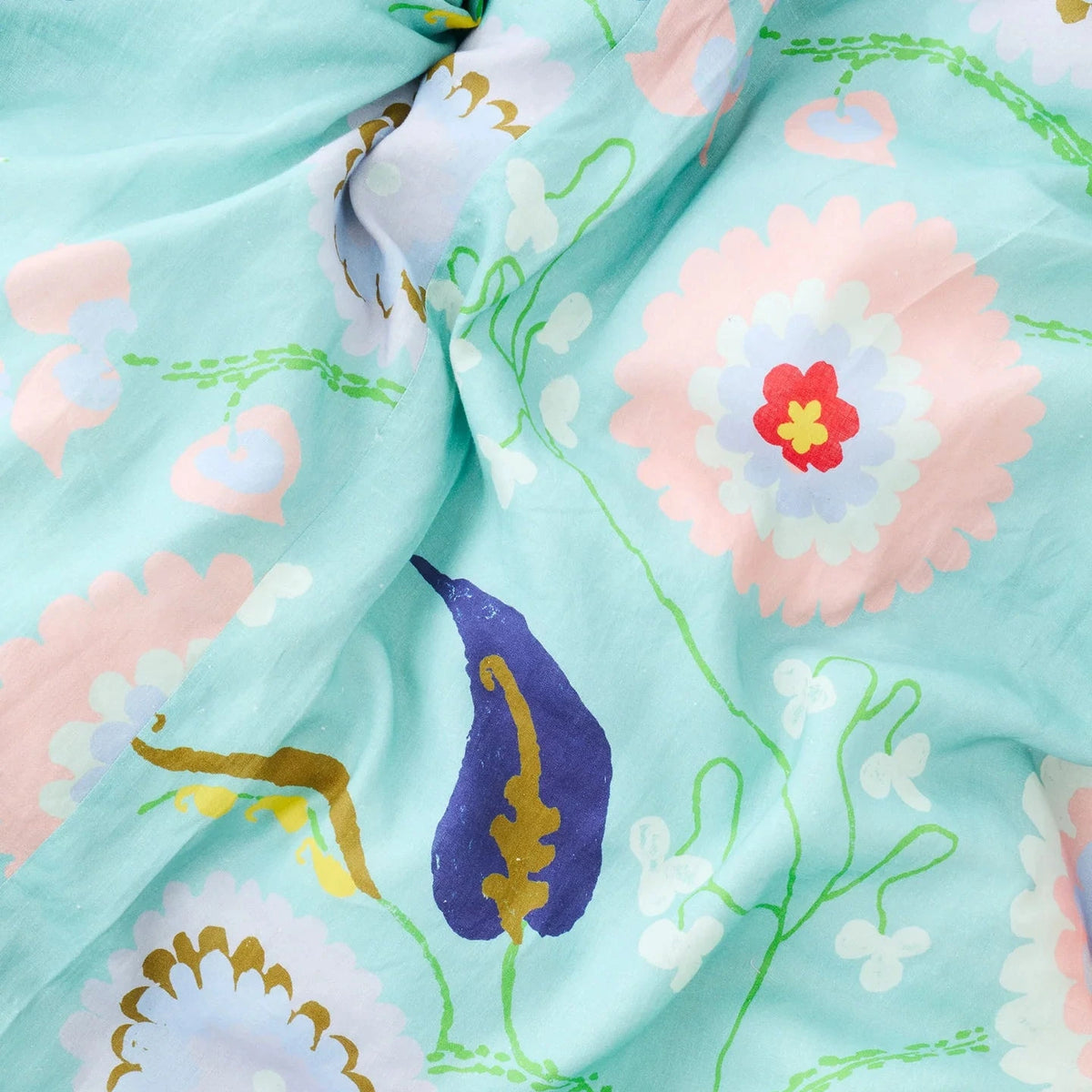 Kip & Co x Anna Spiro Isabelle Linen Pillowcases featuring a colourful floral print on soft French flax linen
