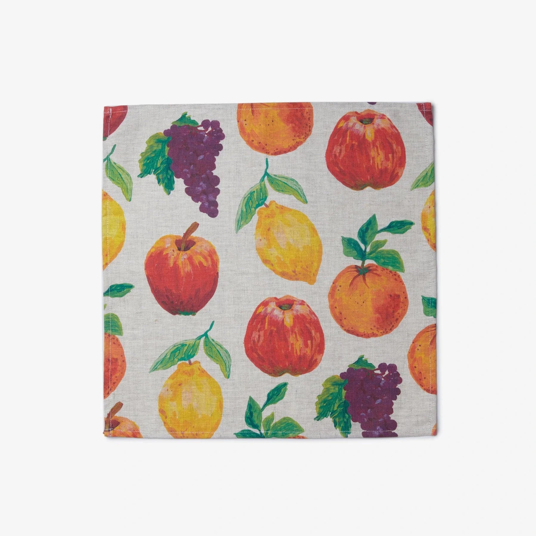 Fabric with fruit pattern on a white background