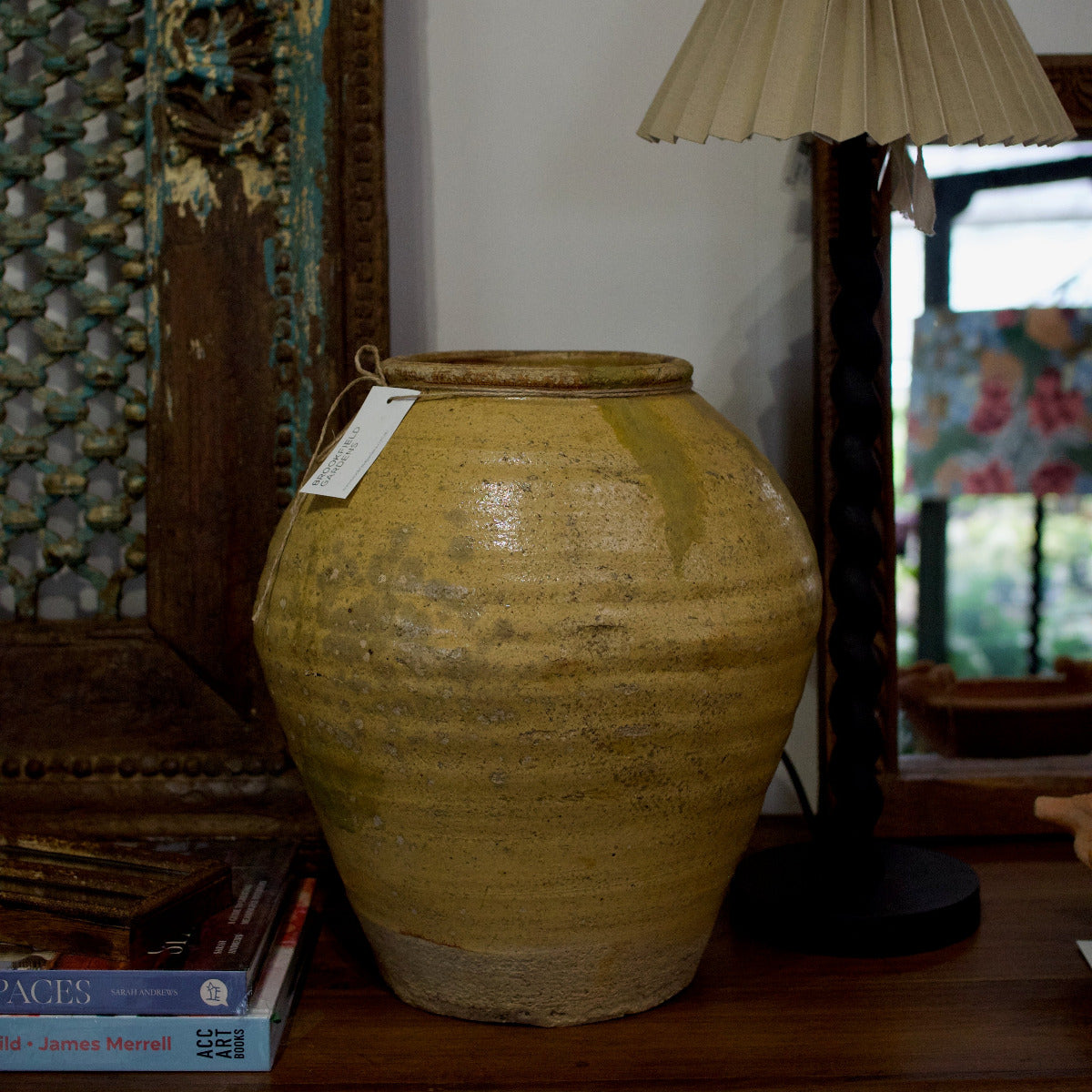 Yellow Glaze Vintage Pot