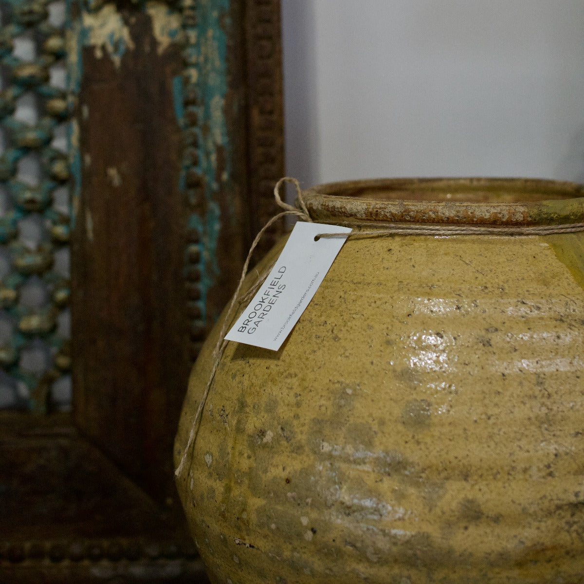 Yellow Glaze Vintage Pot