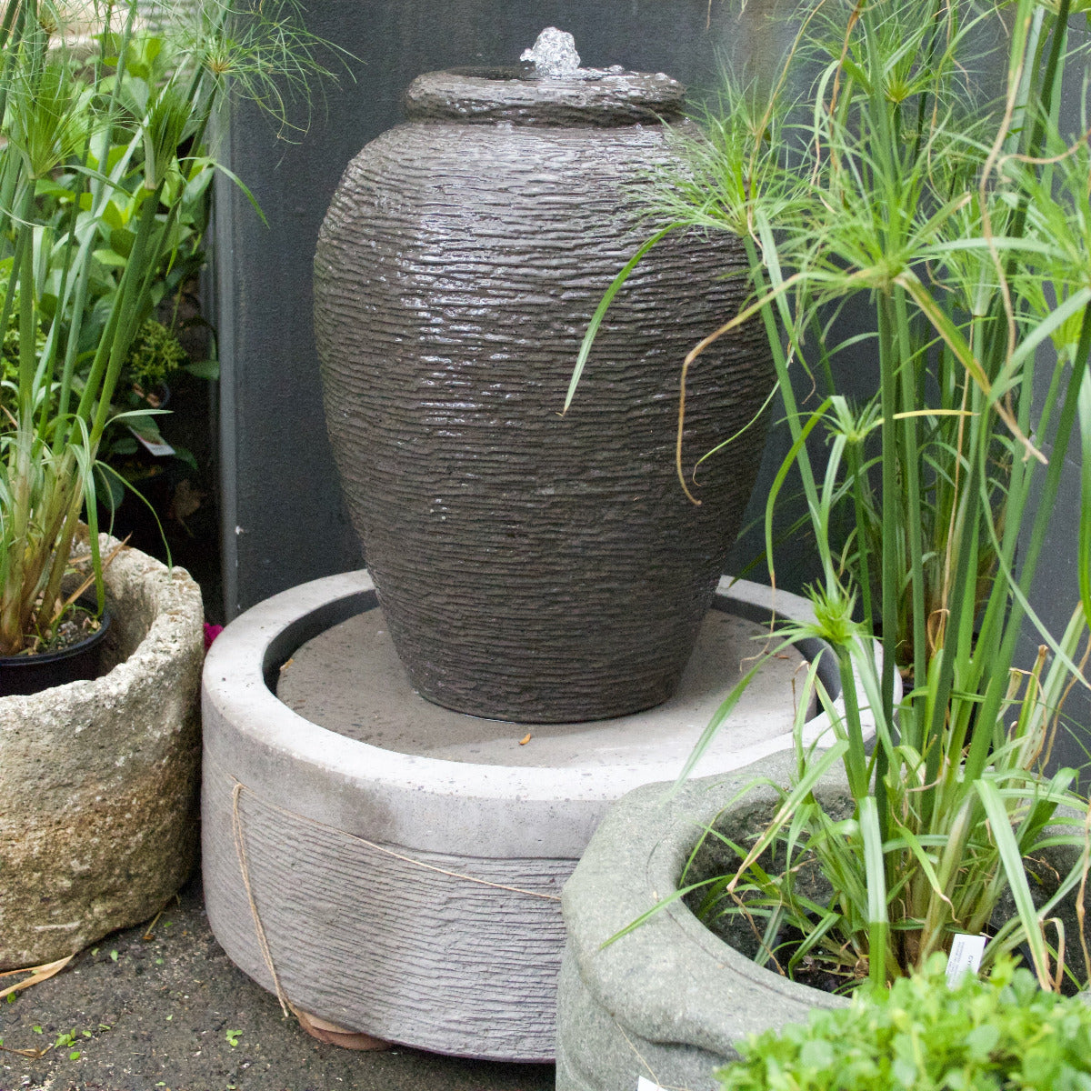 Grey Jar Water Feature inc Pump