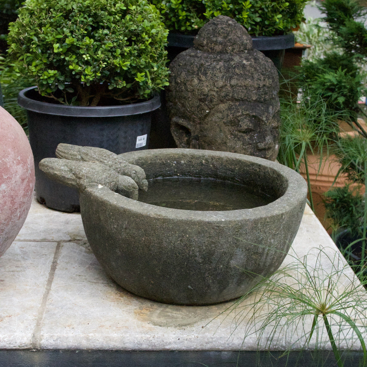 Greenstone Bowl with 2 Birds