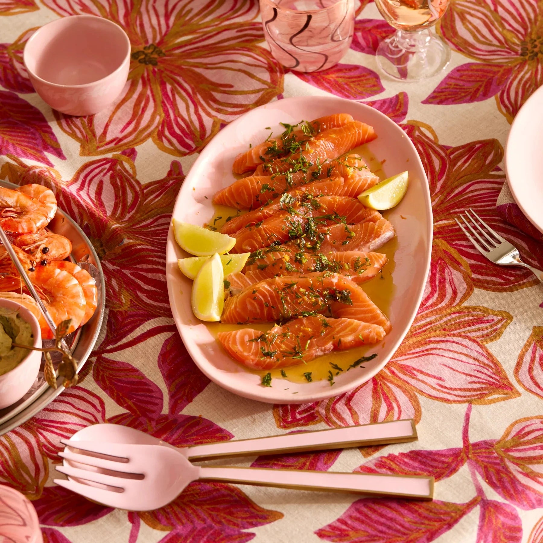 Jardin Pink Oval Platter