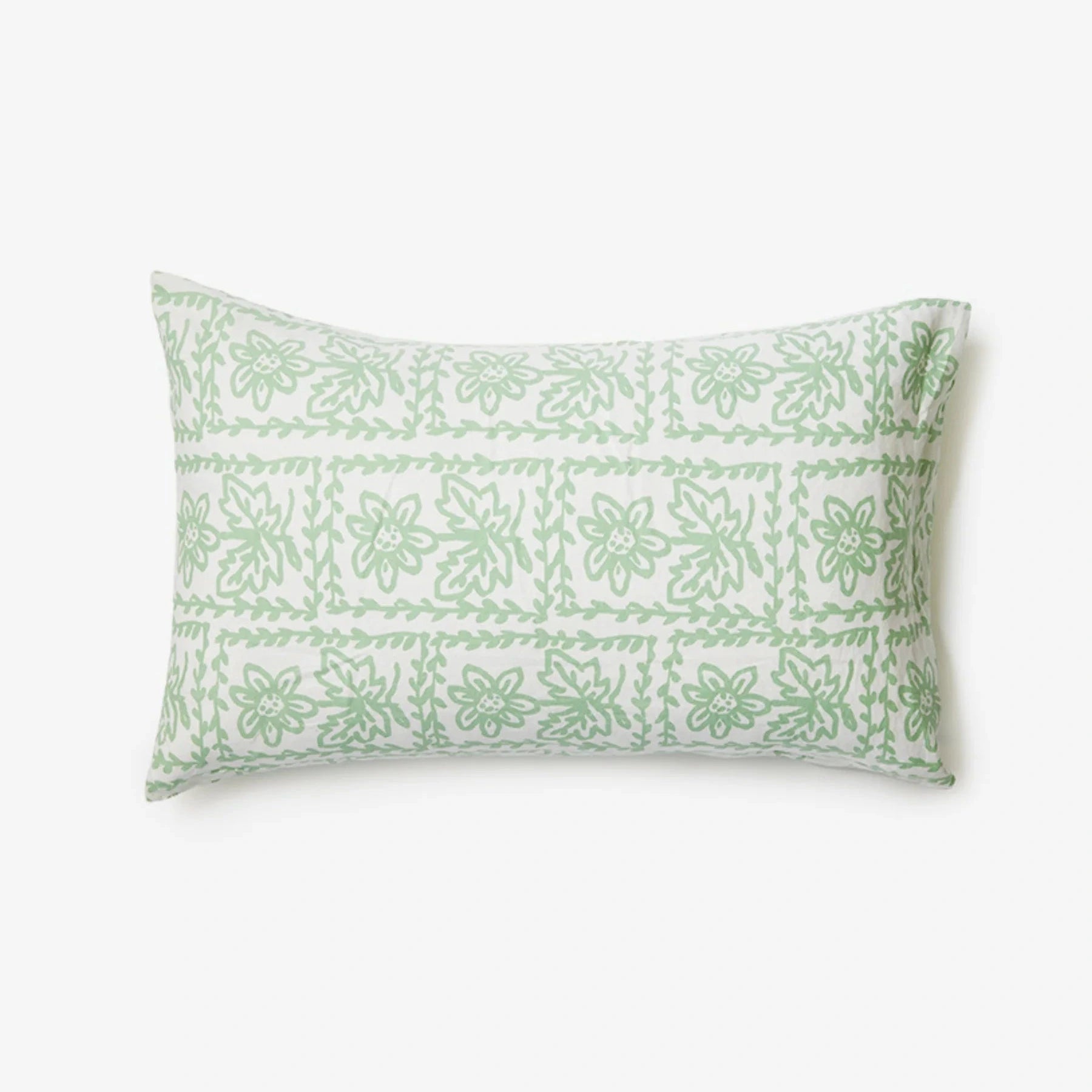Bonnie & Neil Daisy Sage Linen Standard Pillowcases
