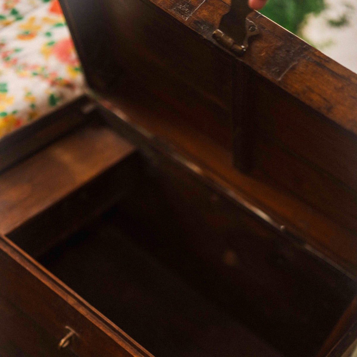 Vintage Wooden Iron Storage Box