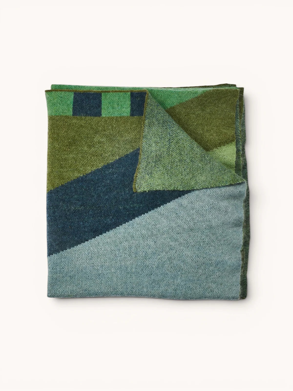 Mohair Geometric Green Throw