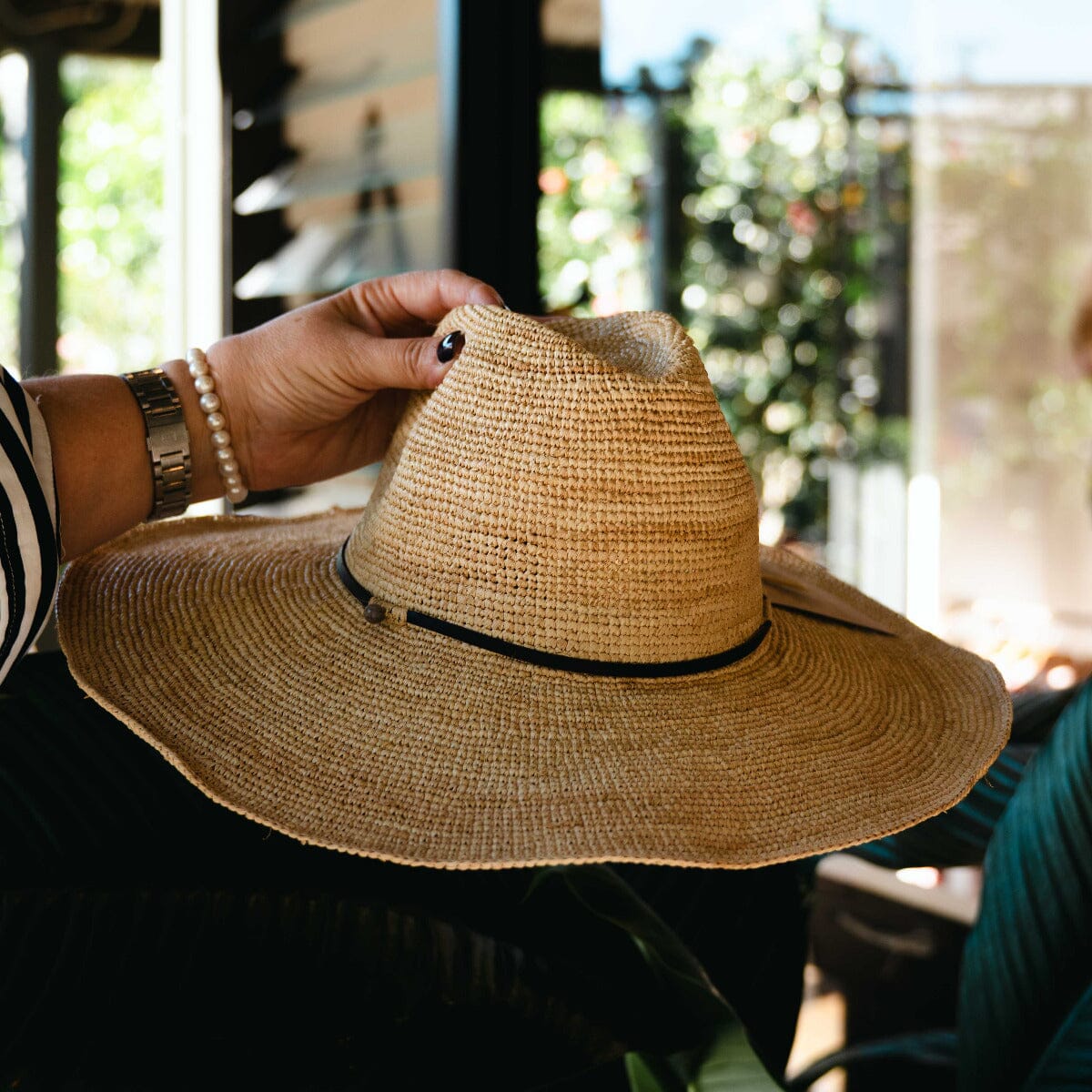 Aziz Hat Leather Natural PL - Hats Brookfield Gardens