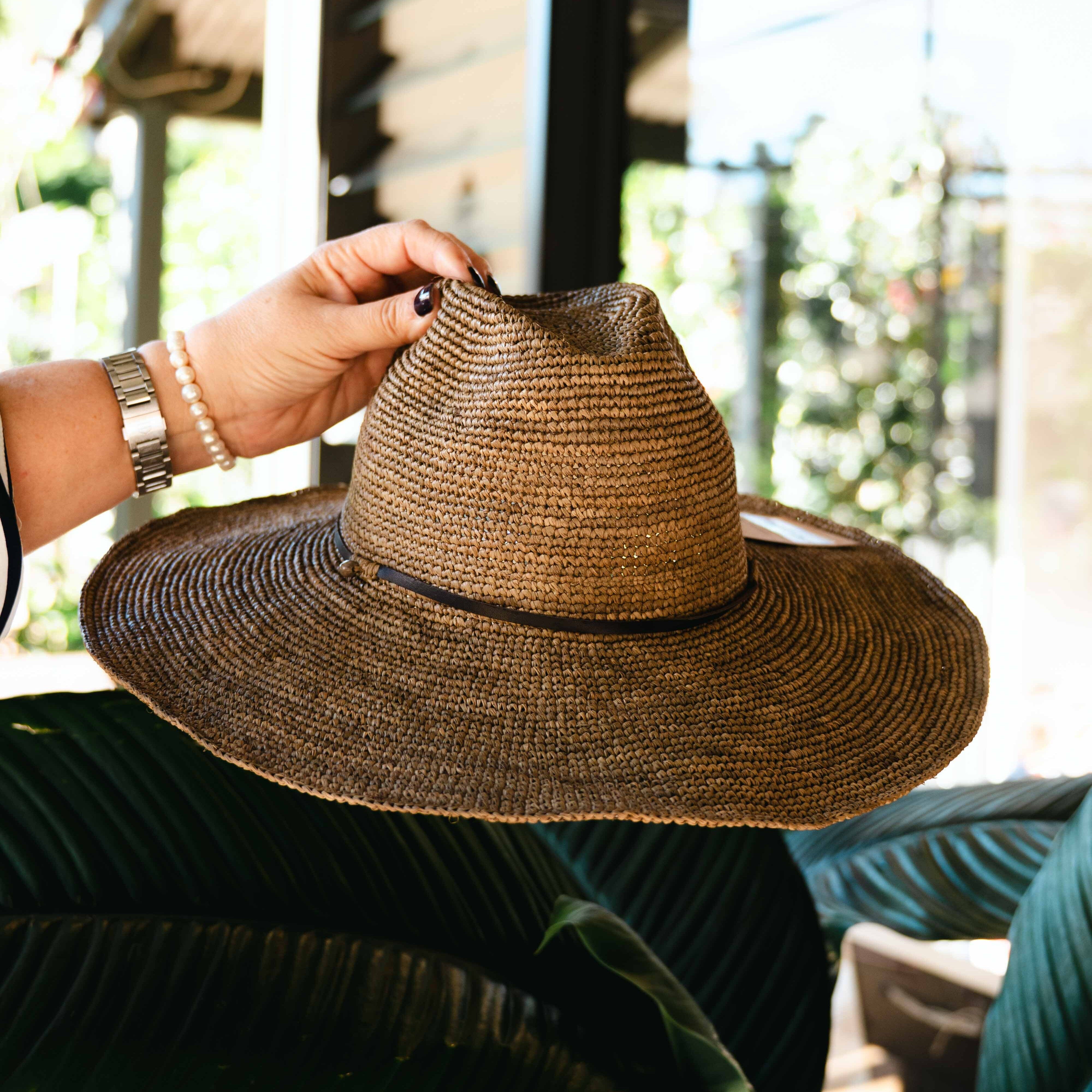 Aziz Hat Leather Tea PL - Hats Brookfield Gardens