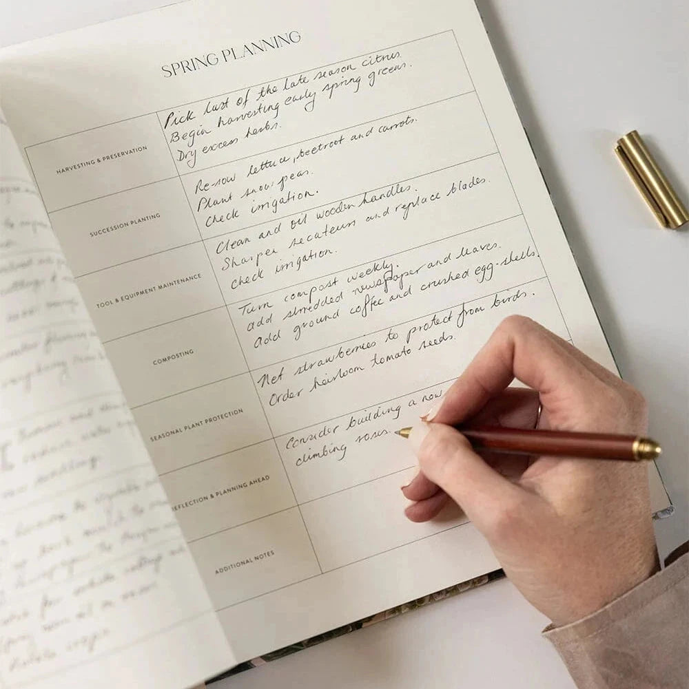 Bespoke Letterpress Gardening Journal PL Stationery Brookfield Gardens