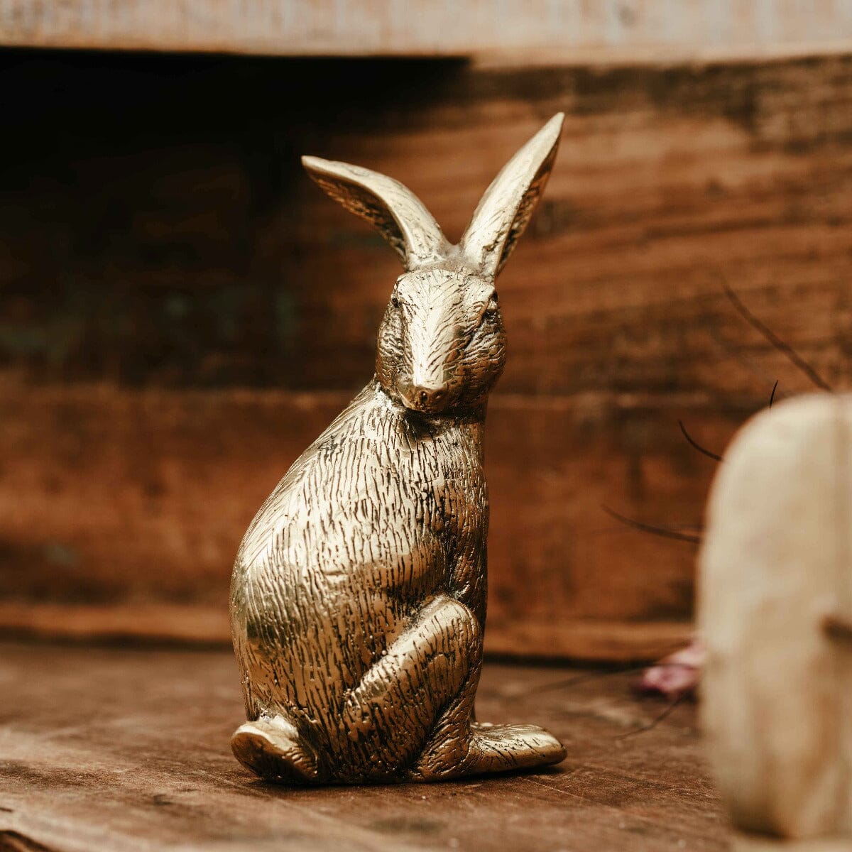Brass Rabbit Sitting Medium Gift - Ornaments Brookfield Gardens