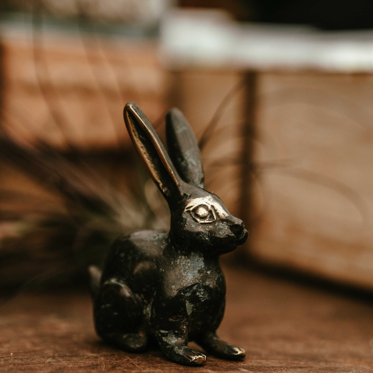 Brass Rabbit Small Ears Up Gift - Ornaments Brookfield Gardens