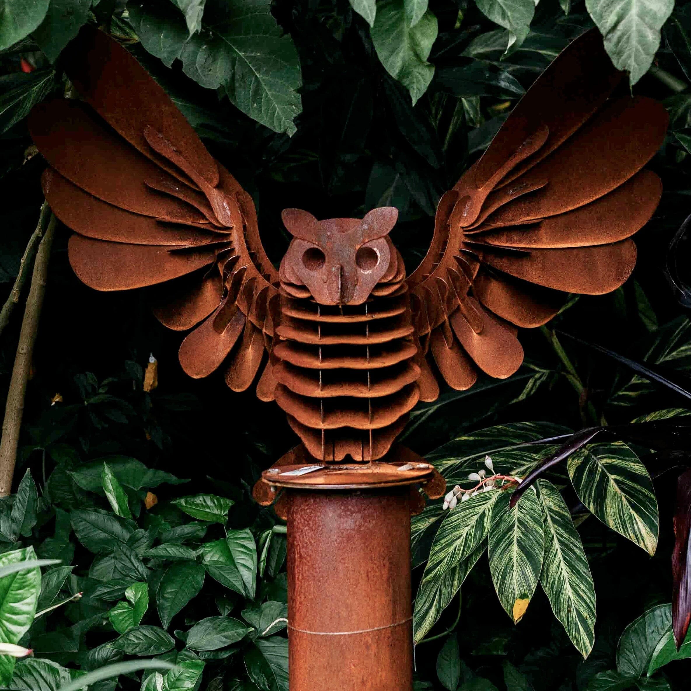 Corten Owl Garden Art Brookfield Gardens