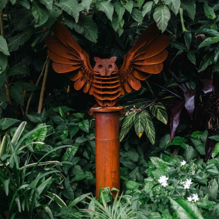 Corten Owl Garden Art Brookfield Gardens