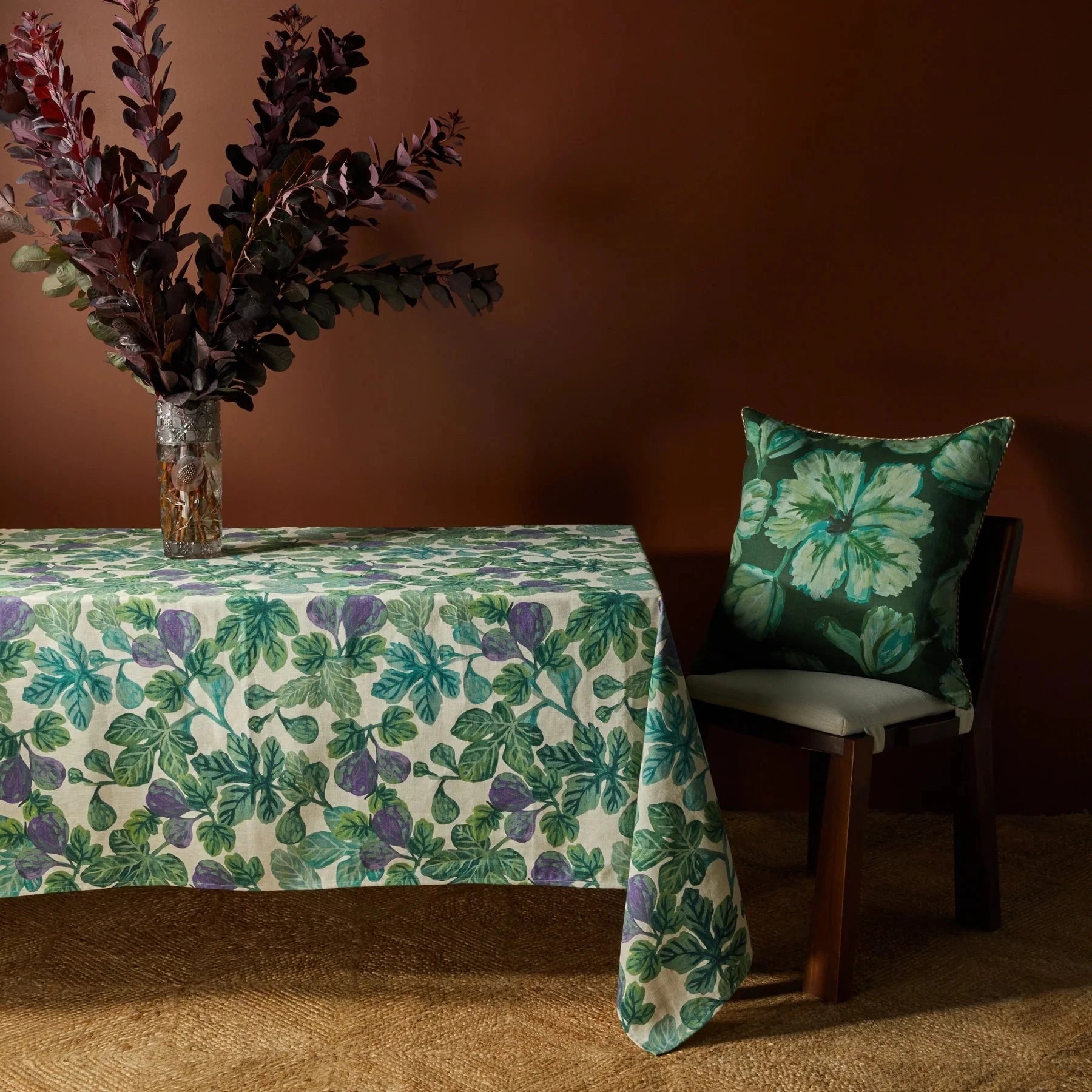 Figgy Green Tablecloth Large PL Napery Brookfield Gardens