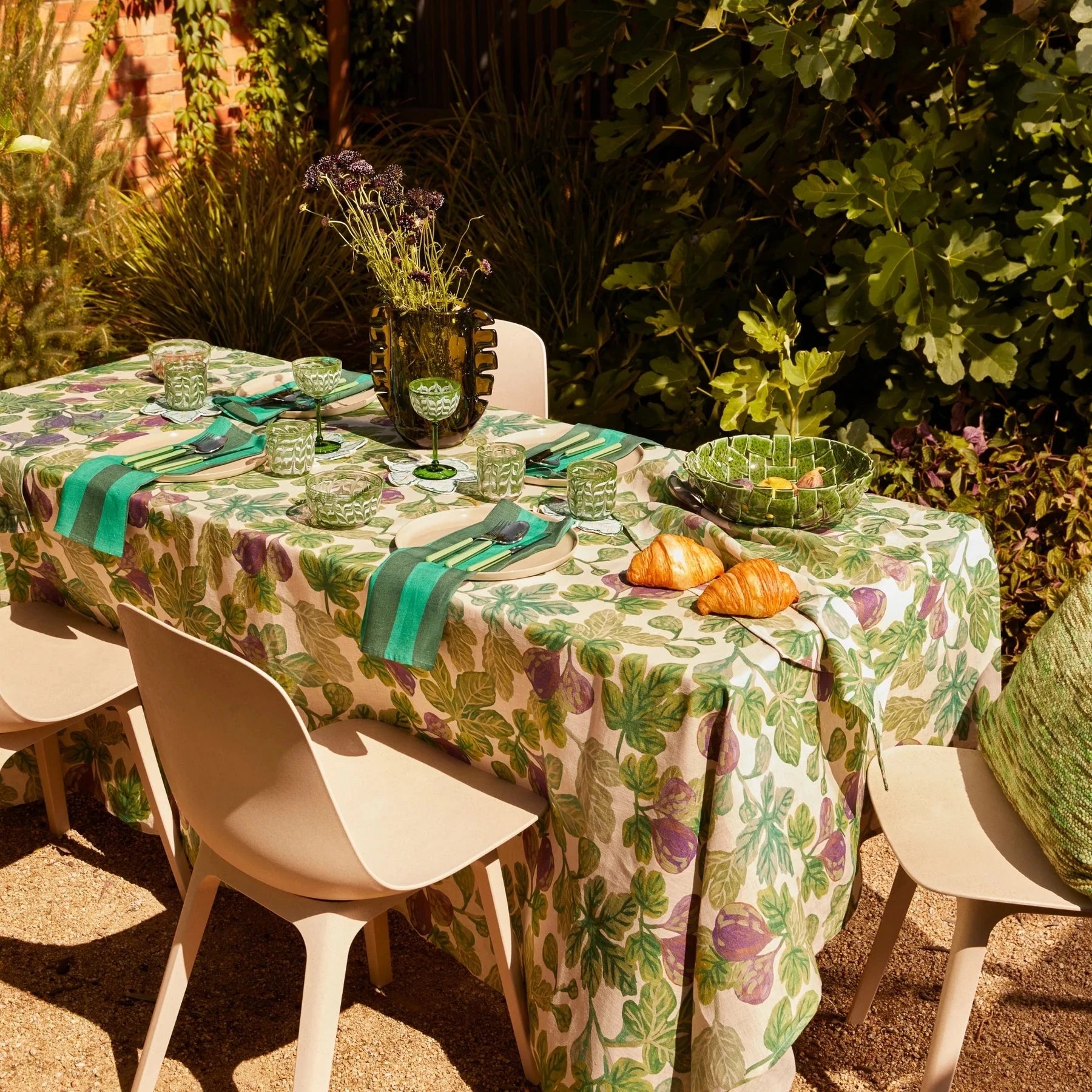 Figgy Green Tablecloth Large PL Napery Brookfield Gardens