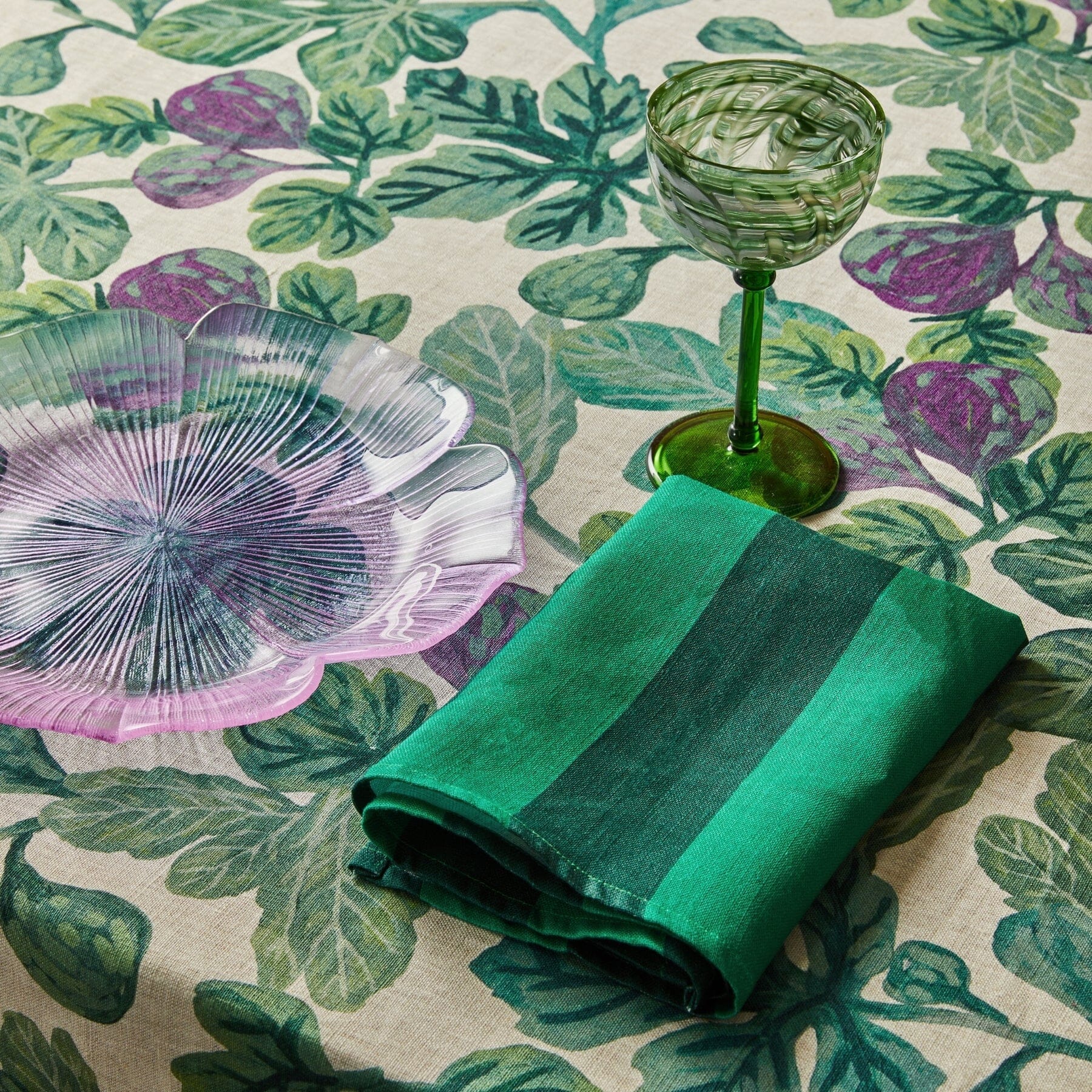 Figgy Green Tablecloth Large PL Napery Brookfield Gardens