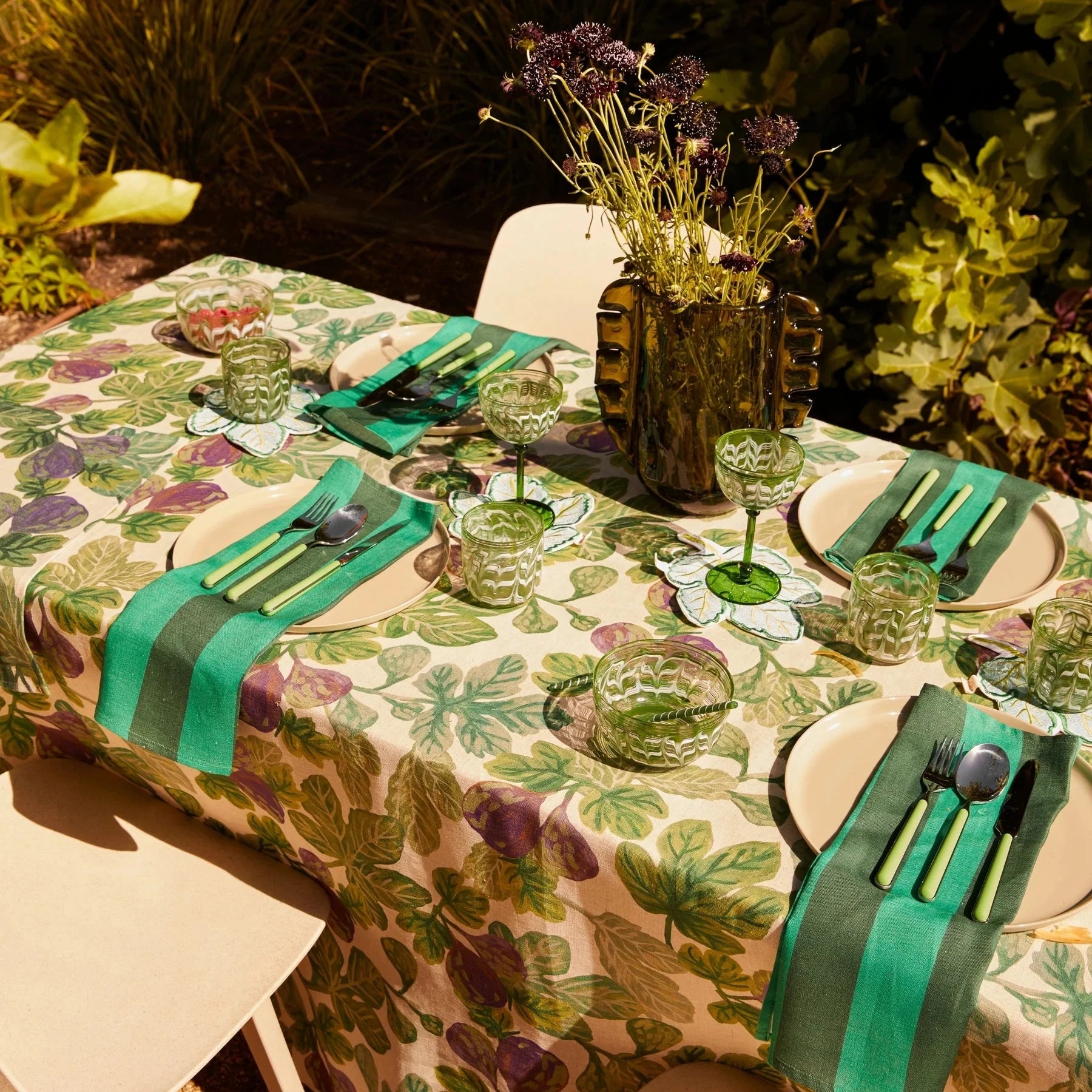 Figgy Green Tablecloth Medium PL Napery Brookfield Gardens