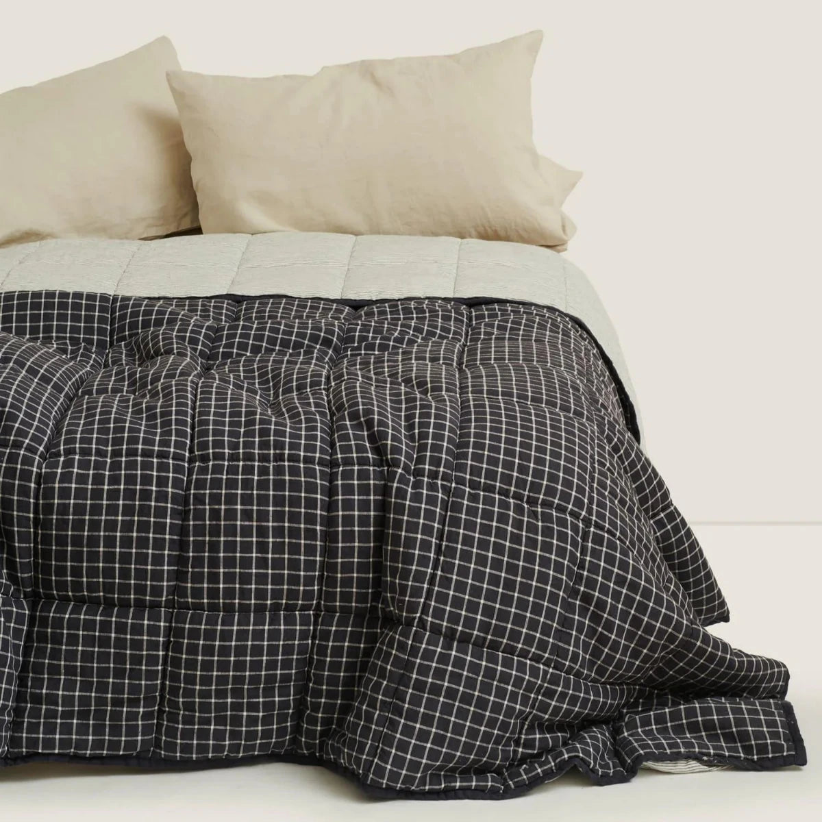 French Linen Quilt Queen/King French Navy BH - Bedding Brookfield Gardens