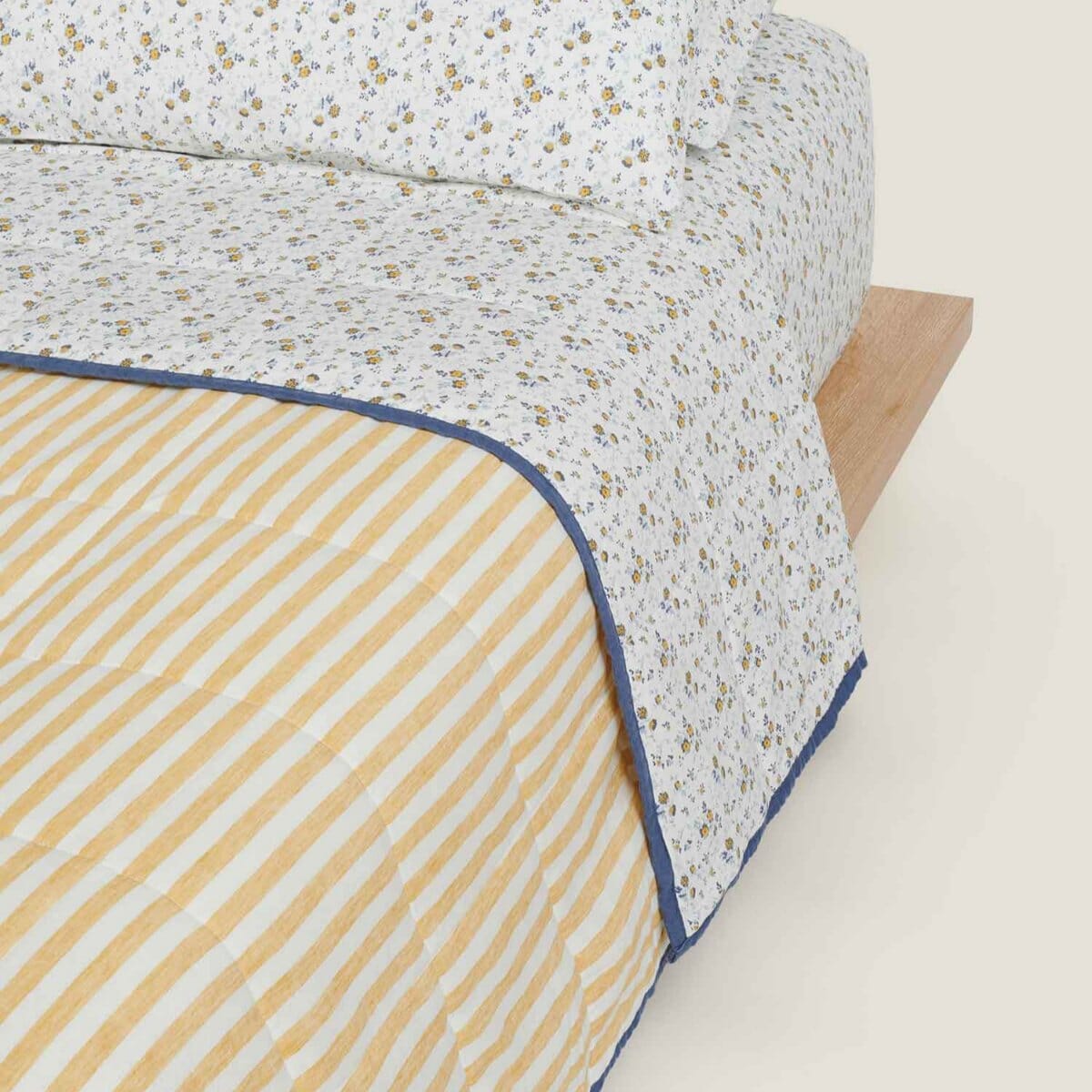 French Linen Quilt Queen/King Stripe/Floral BH - Bedding Brookfield Gardens