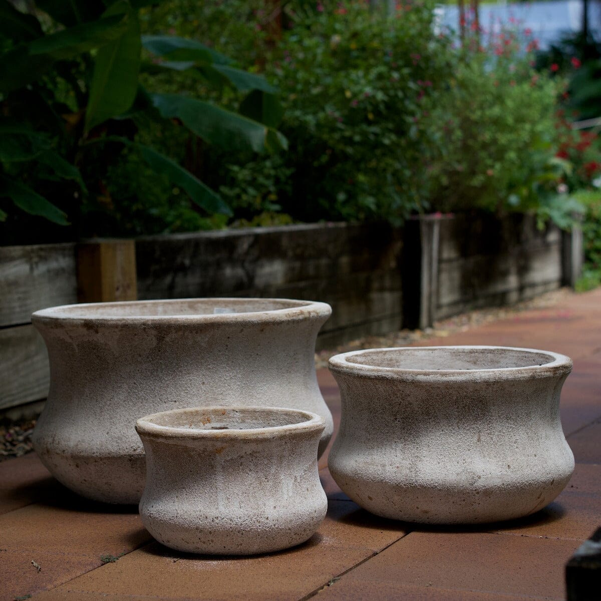 Ganache Low Lotus Pots - Terracotta Brookfield Gardens