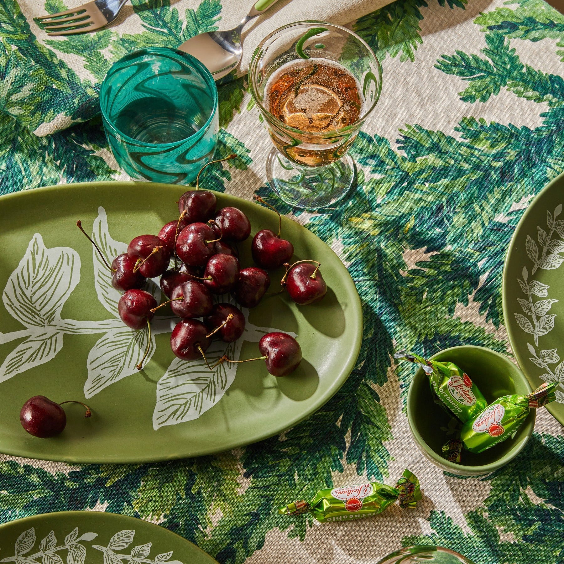 Jardin Green Oval Platter