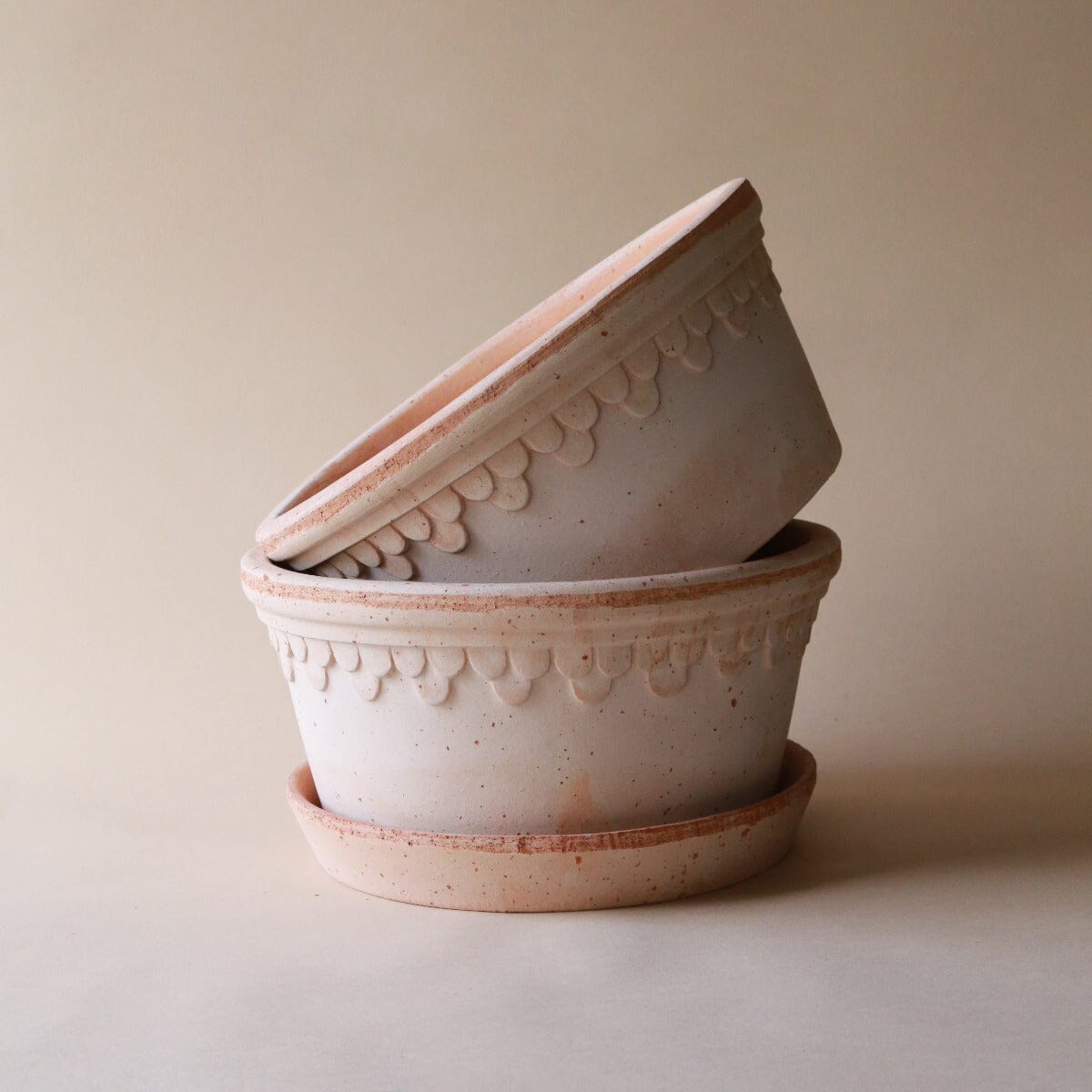 Kobenhavner Low Bowl Rosa Inc Saucer Pots - Berg Berg