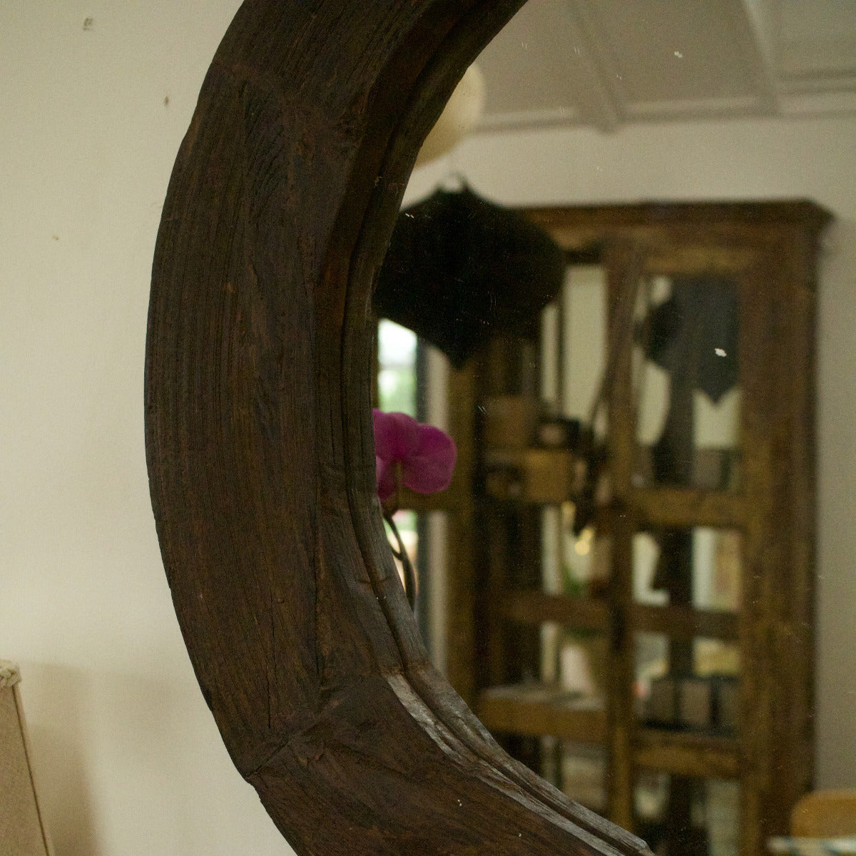 Round Wooden Mirror