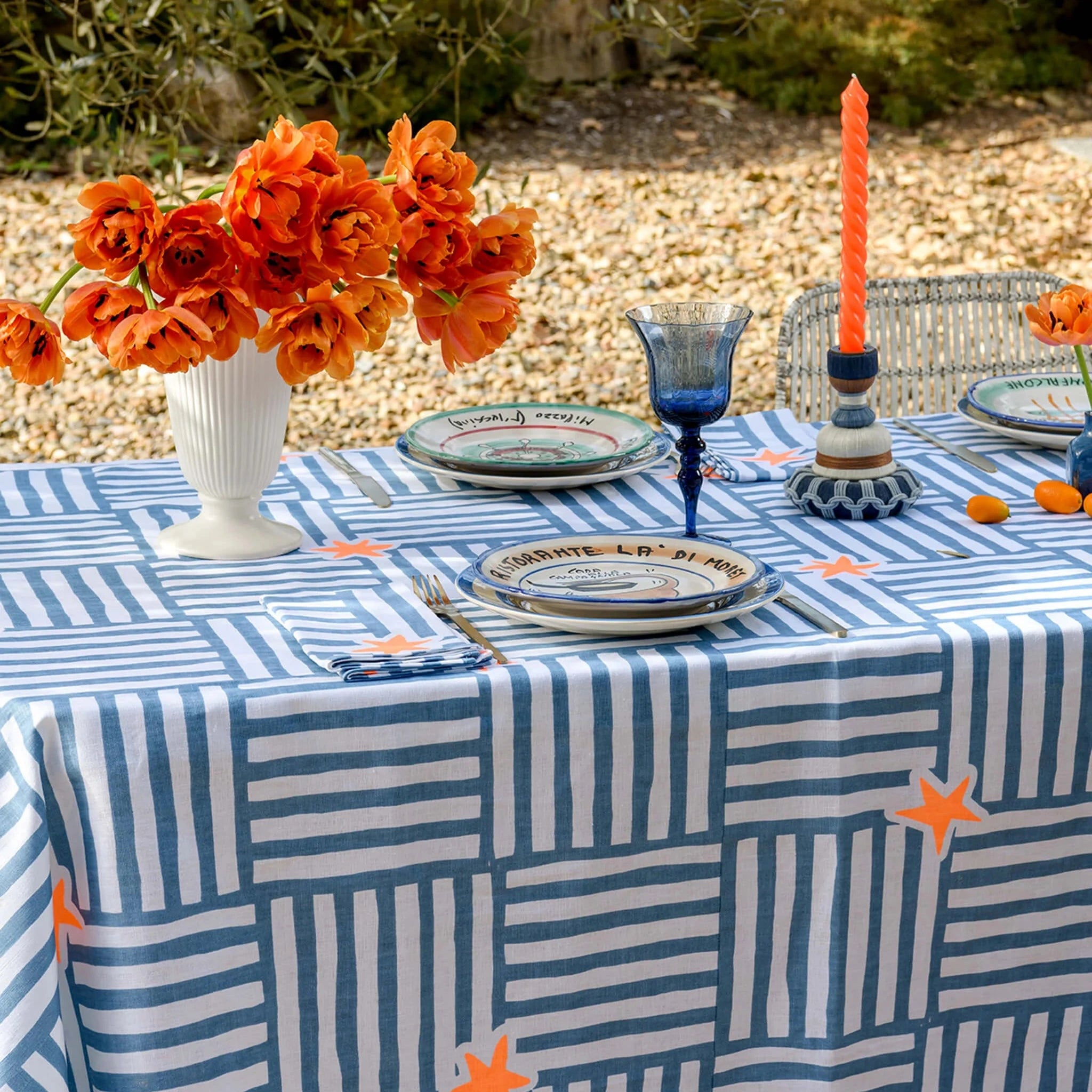 Capri Blue/Orange Large