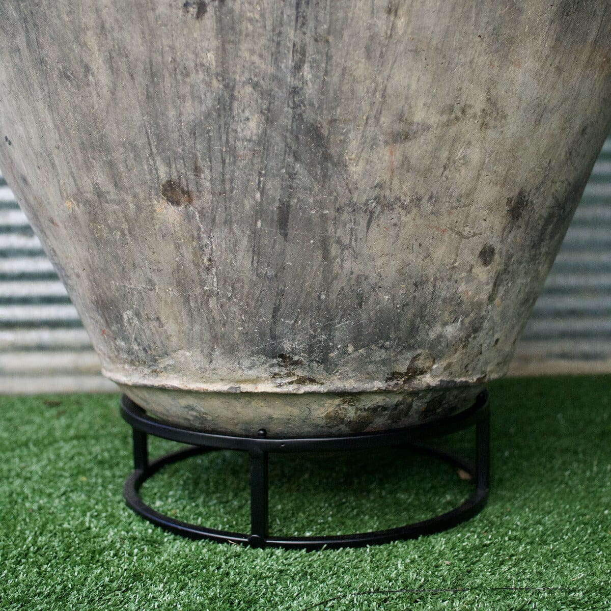 Tall Carved Clay Pot on Stand B Pots - Decorator Brookfield Gardens