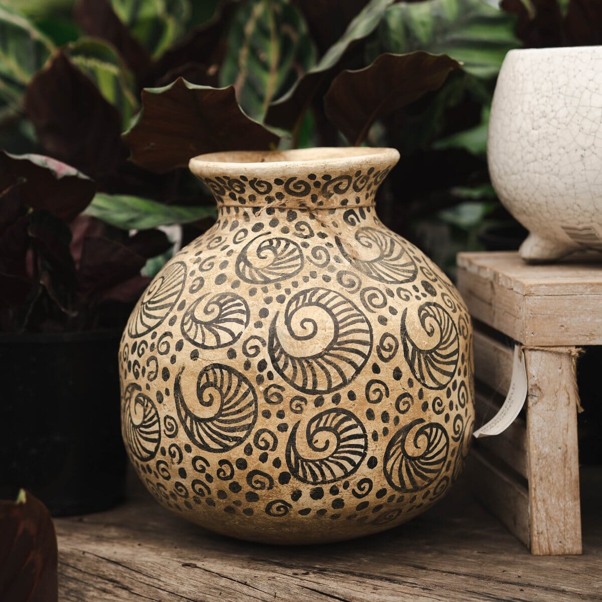 Terracotta Pot Spiral Design Pots - Decorator Brookfield Gardens