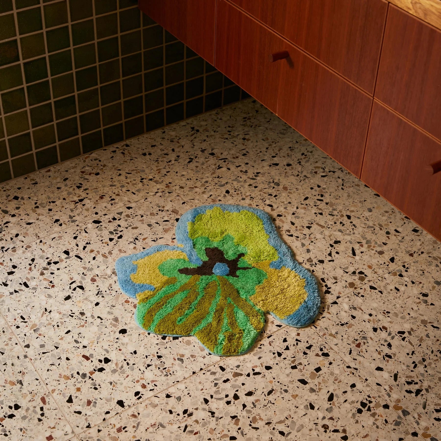 Viola Green Bath Mat PL Homewares Brookfield Gardens