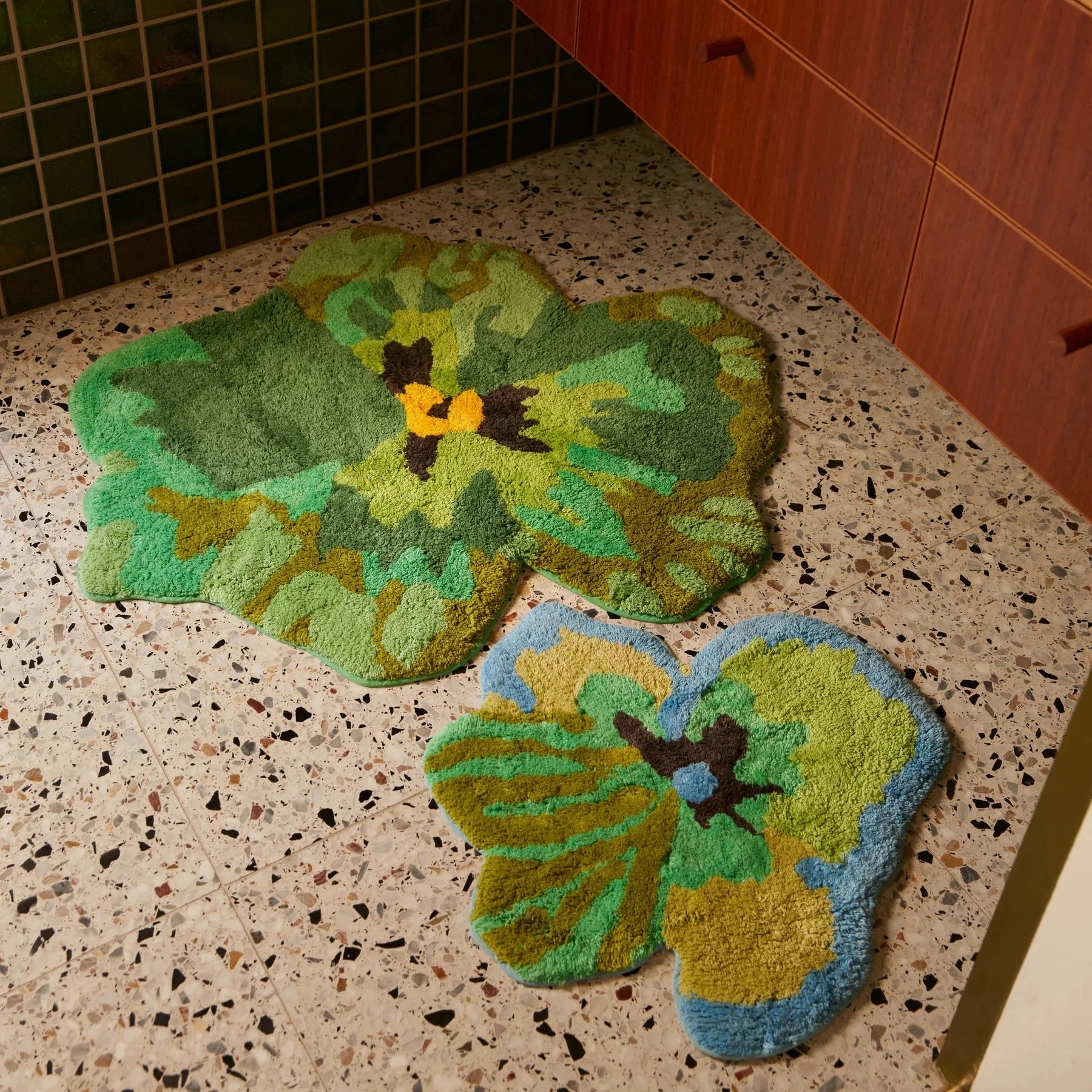 Viola Green Bath Mat PL Homewares Brookfield Gardens