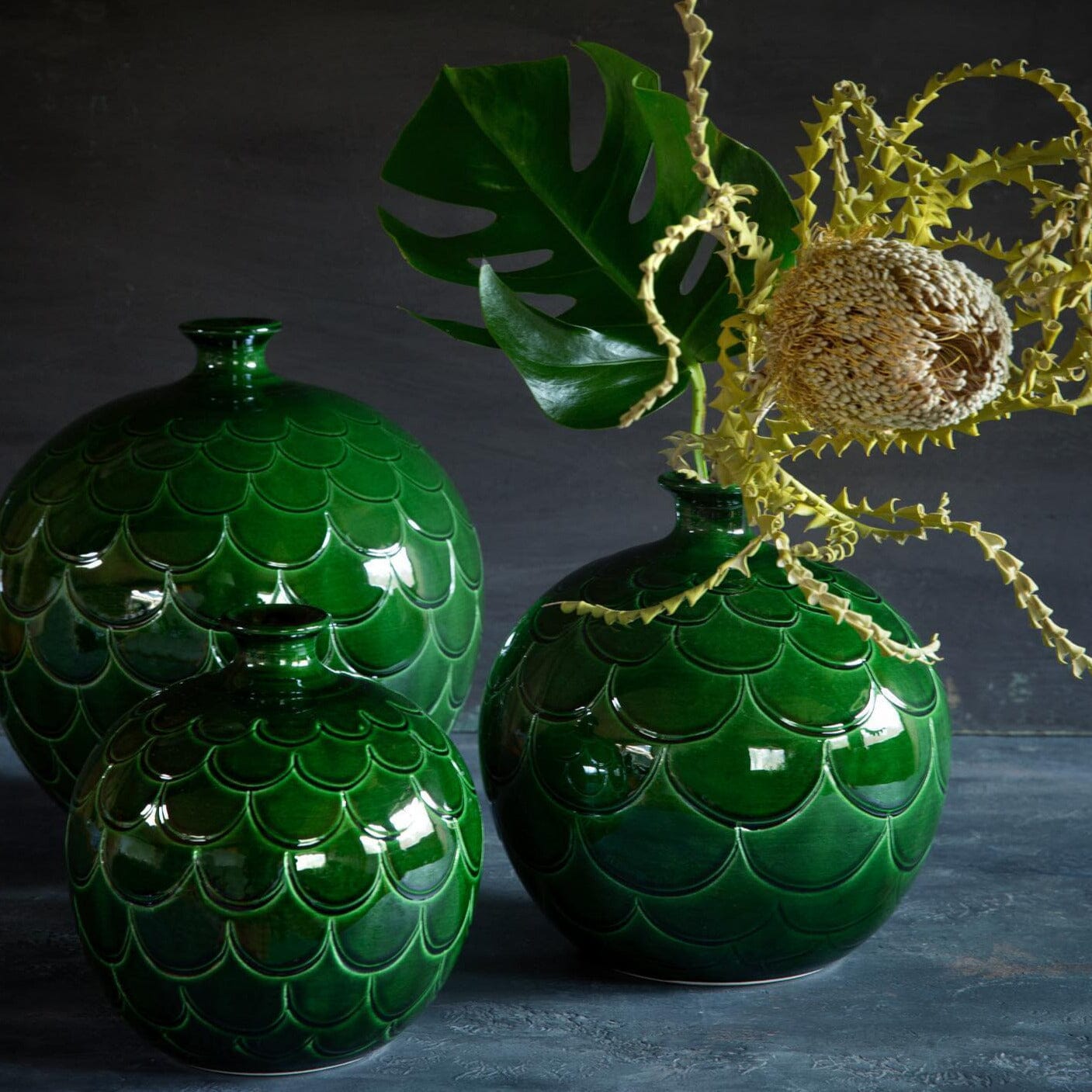 Misty Green Vase Florist - Vessels Berg