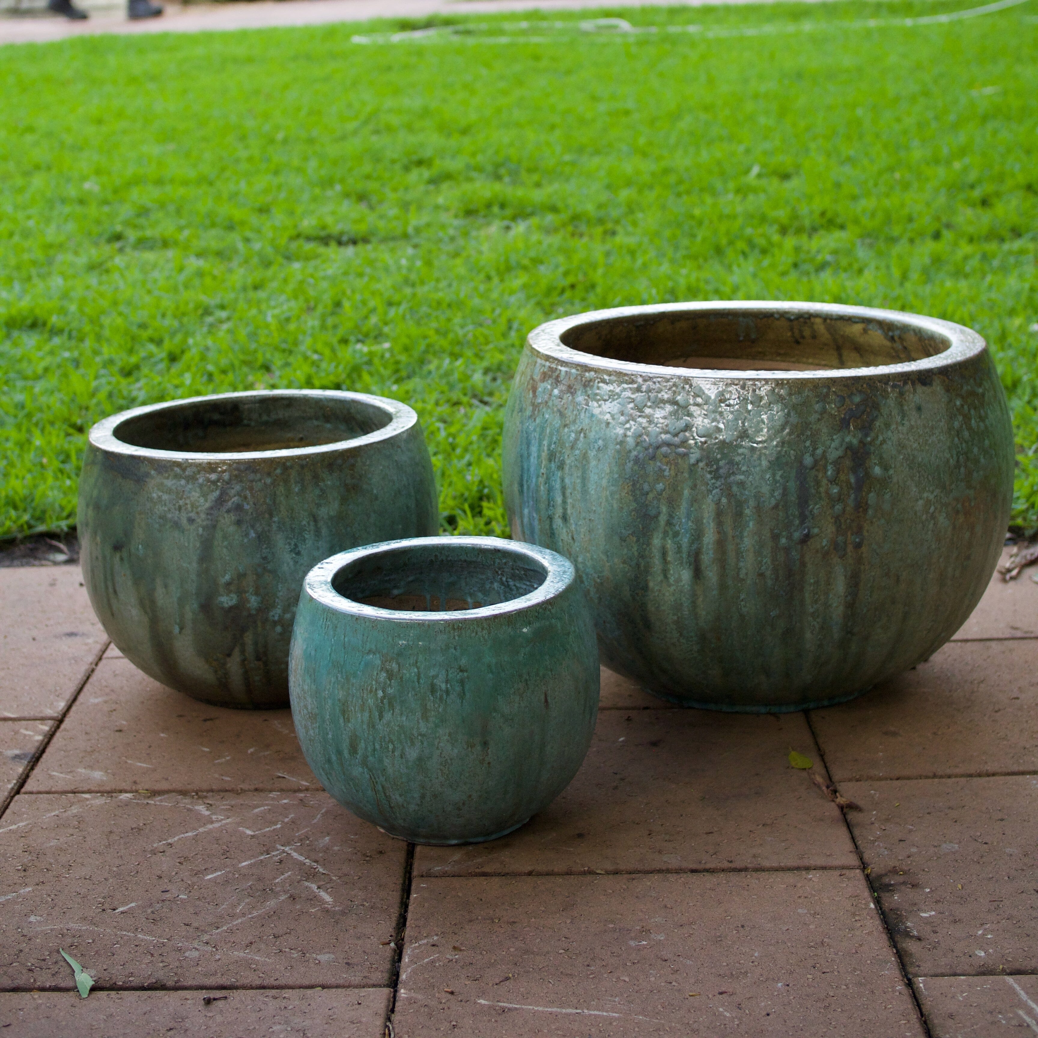 Squat Planter Pots - Glazed Brookfield Gardens