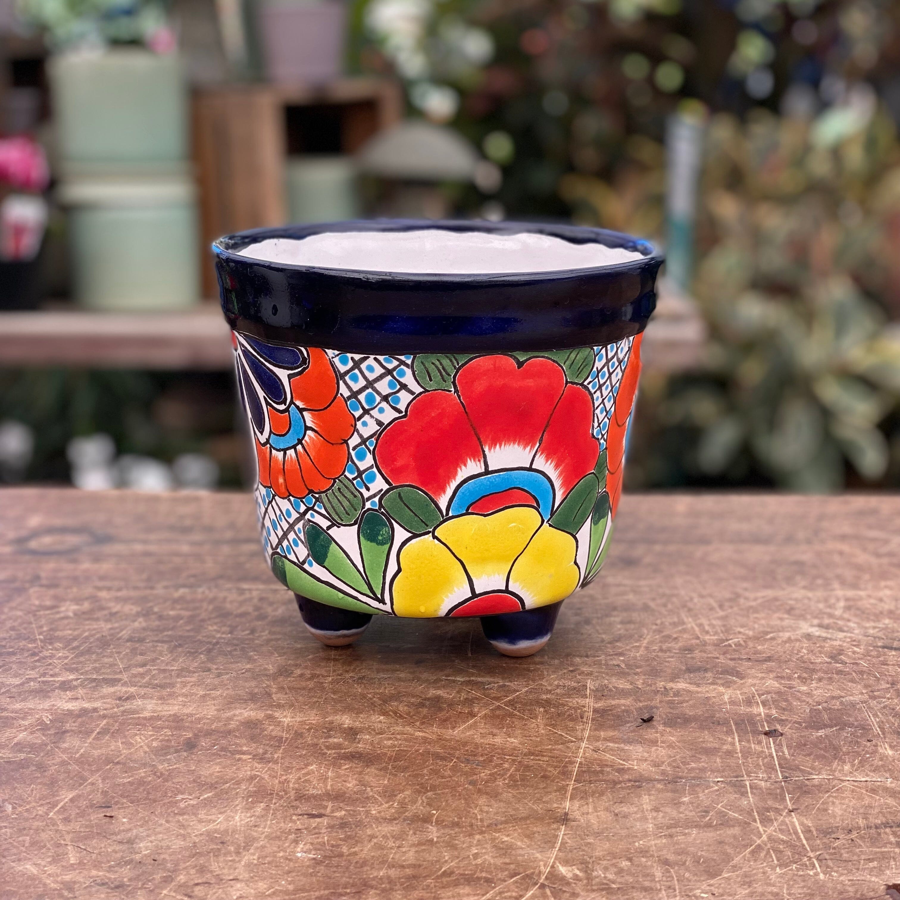 Talavera Planter w/legs Mexican Brookfield Gardens