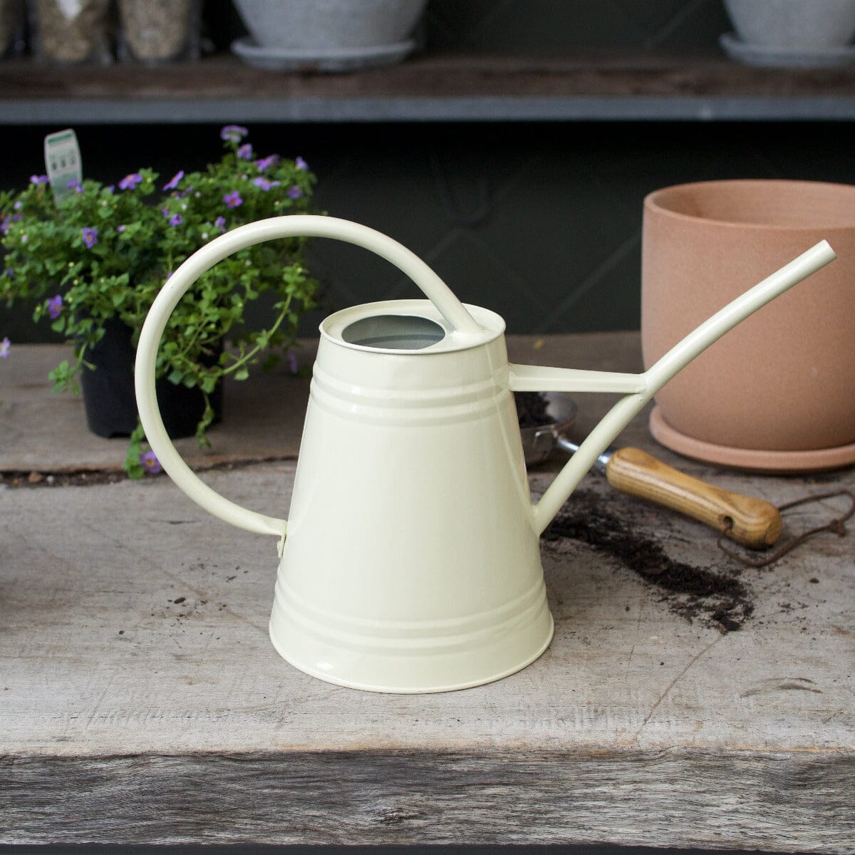 2.3L Metal Watering Can Cream Hard Ware Garden Club