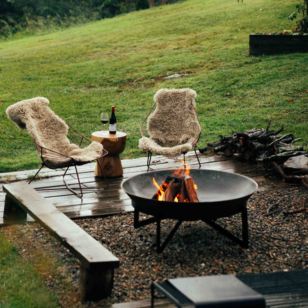 Cubist Fire Pit/Stand Shallow