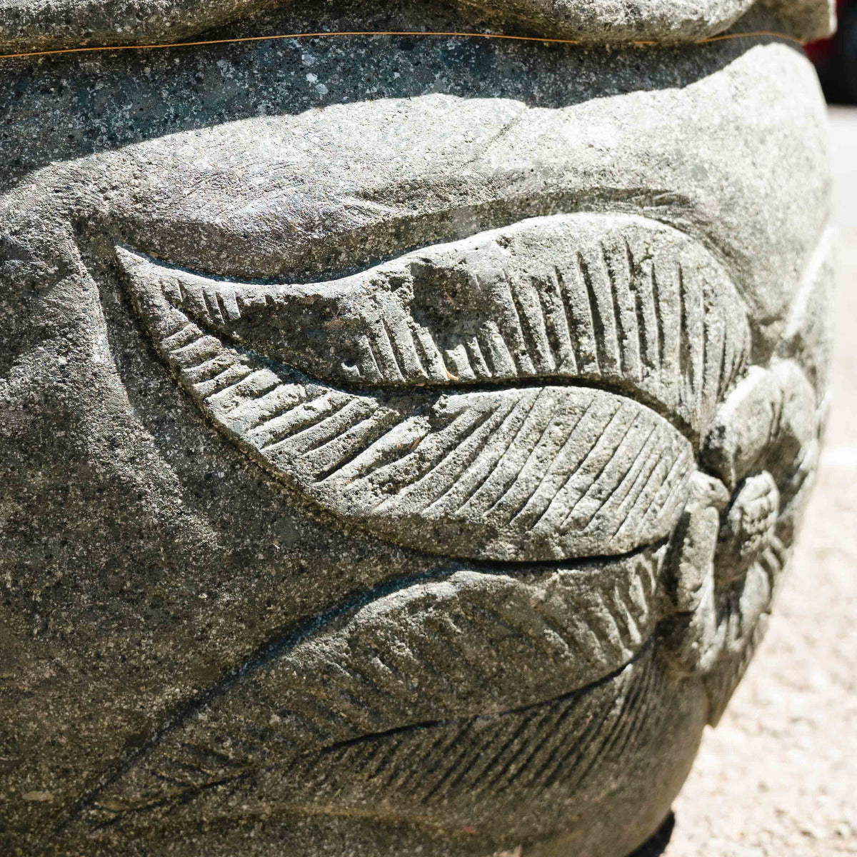 Greenstone Pot Flower Carving