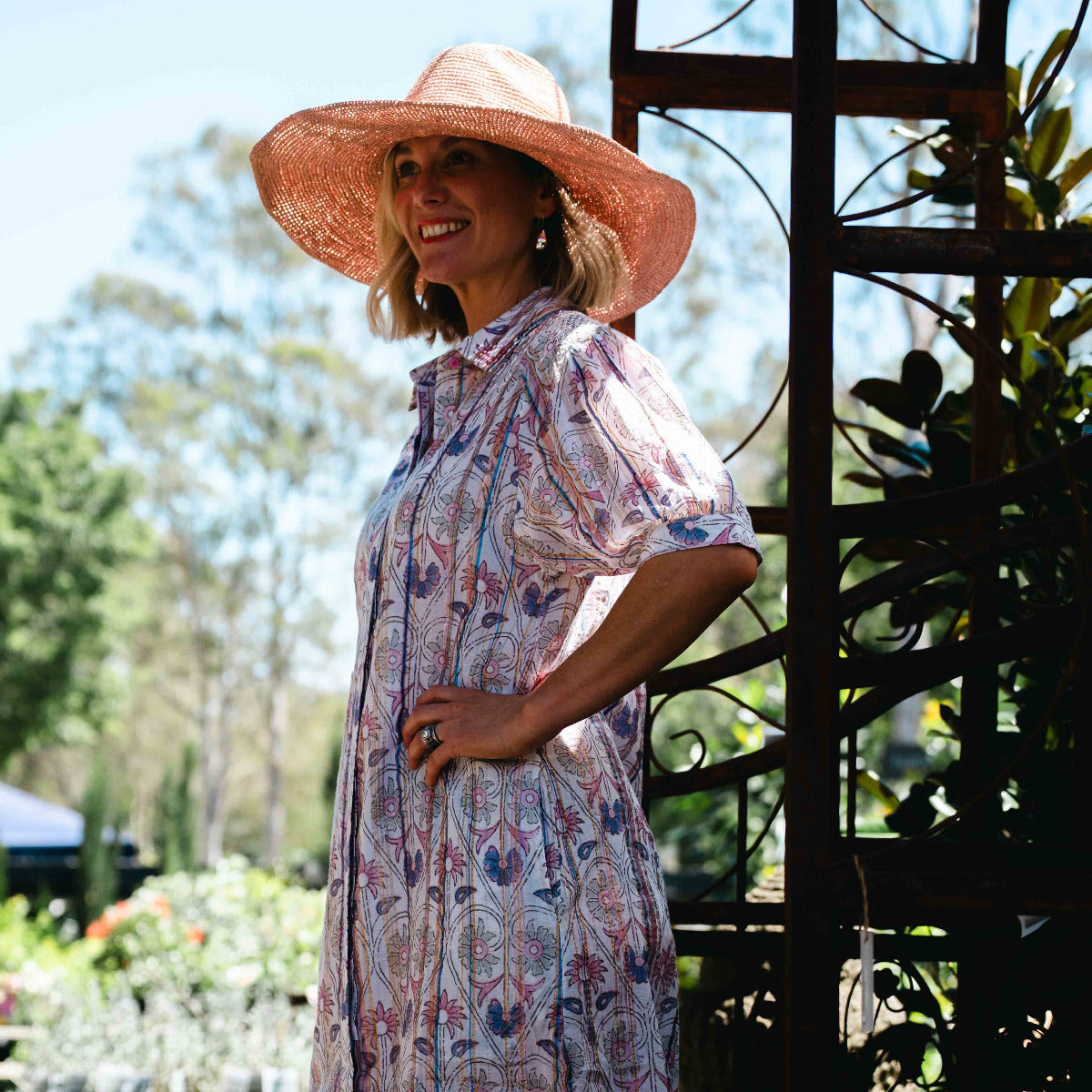 Aziz Hat Leather Light Pink