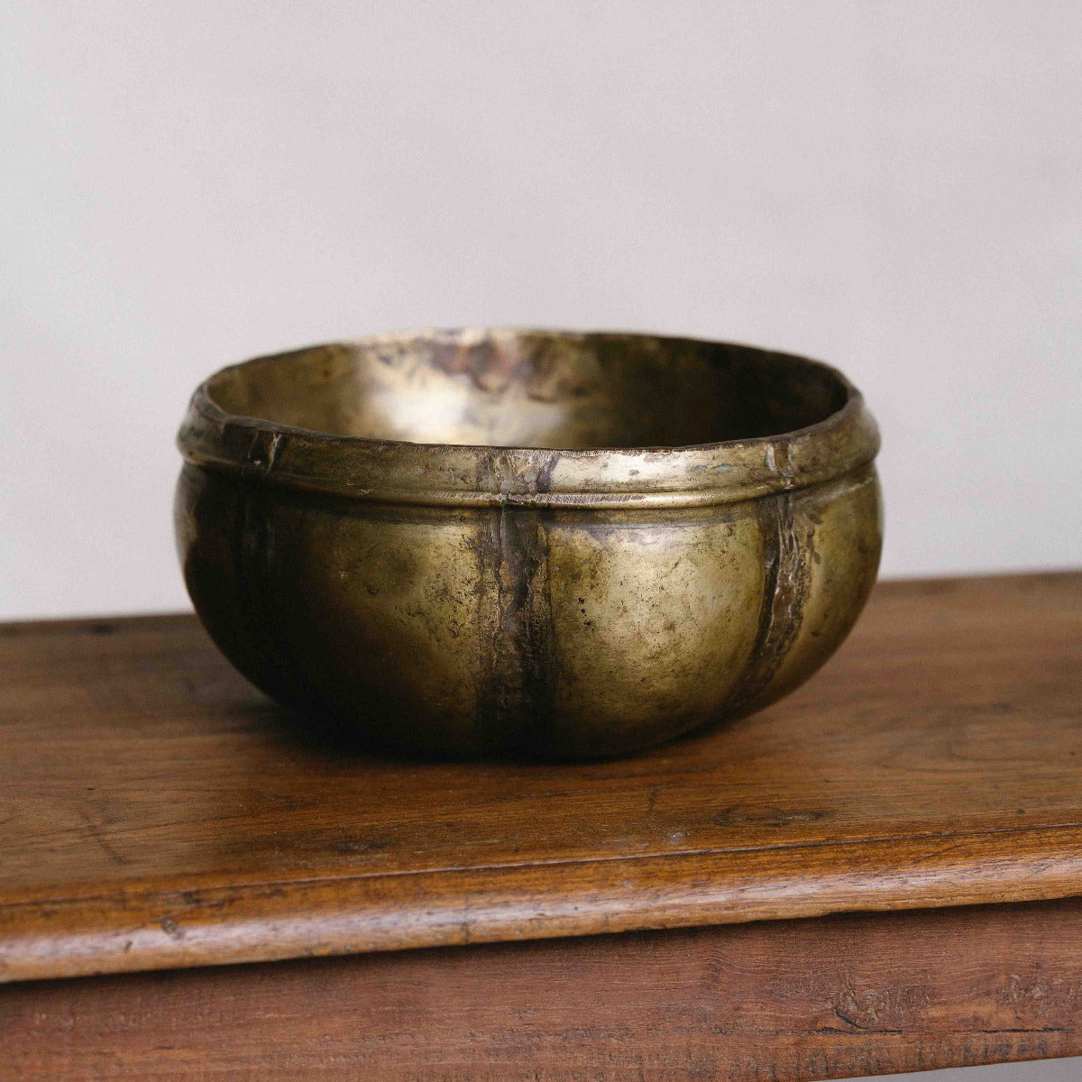Vintage brass bowl from India, 20 x 10cm, with rich aged patina and handmade character, exclusive to Brookfield Gardens Brisbane.